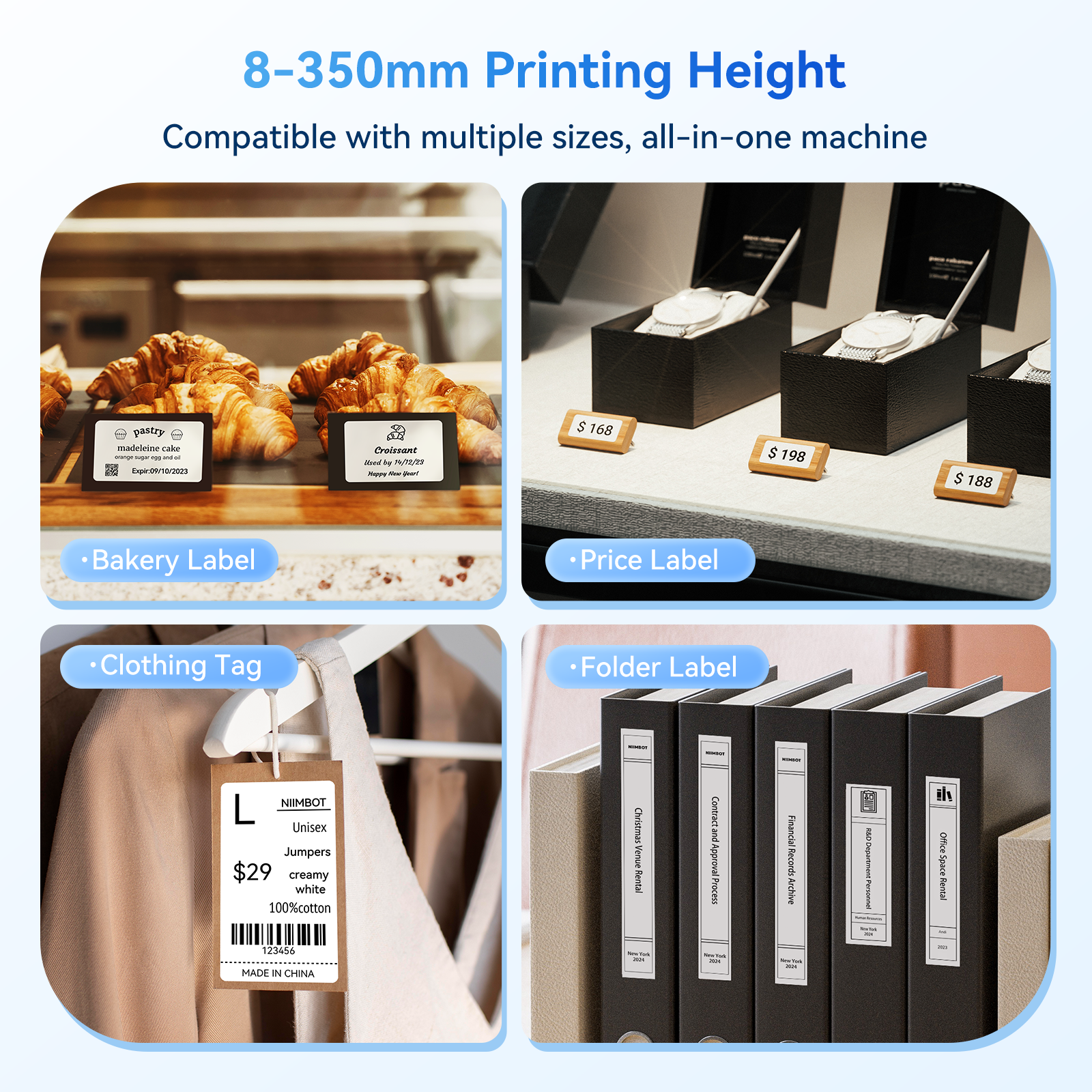 NB807 - NIIMBOT - B2 - 203DPI - PORTABLE THERMAL LABEL PRINTER INCL FREE LABEL ROLL (50X30MM)