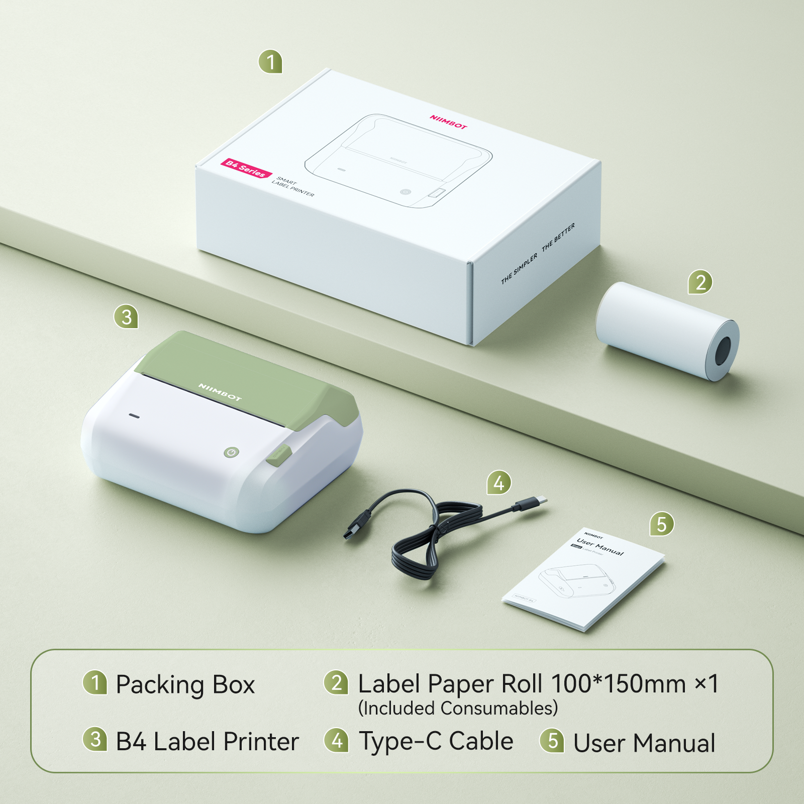 NIIMBOT - B4 Bluetooth Label Printer Incl Label Roll