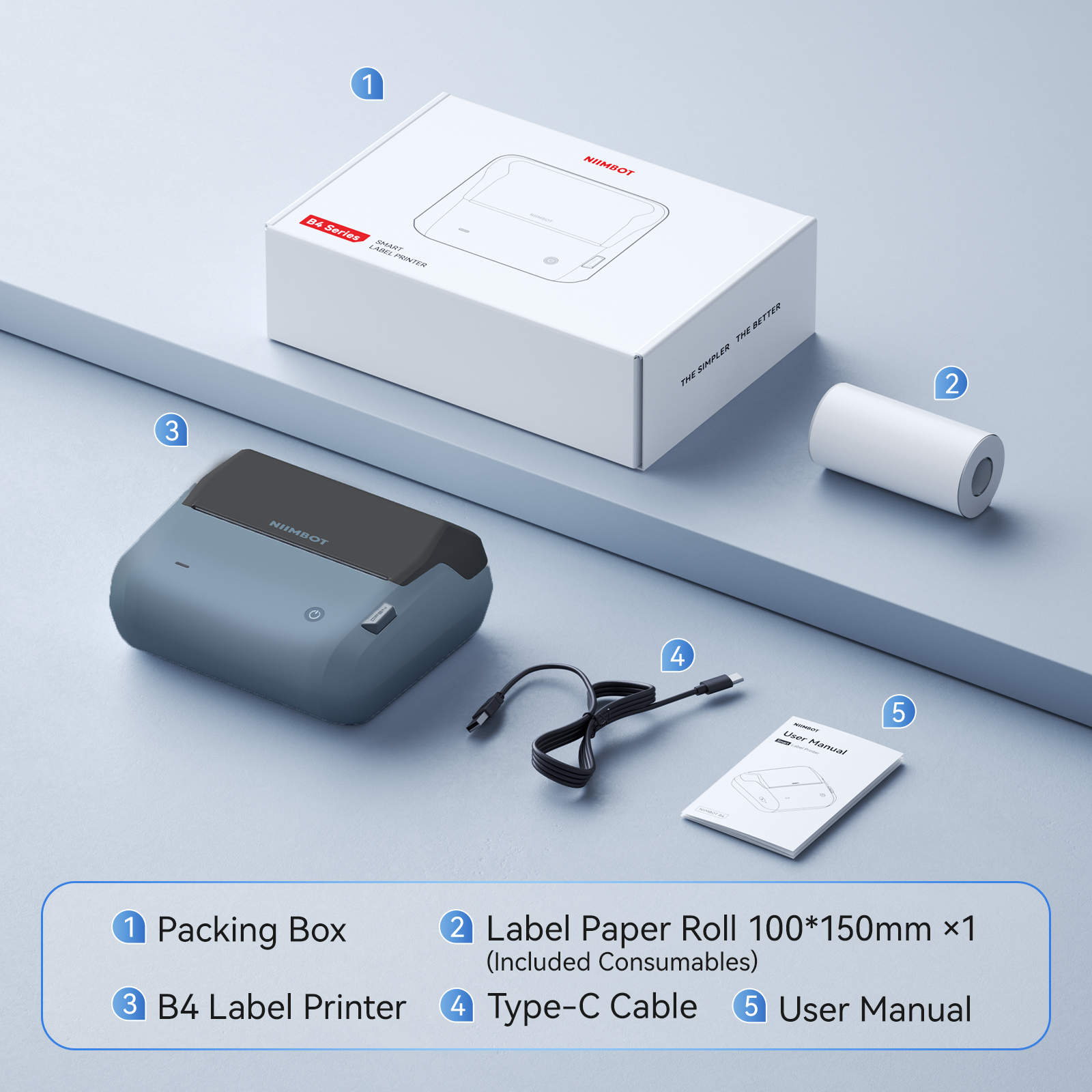 NIIMBOT - B4 Bluetooth Label Printer Incl Label Roll
