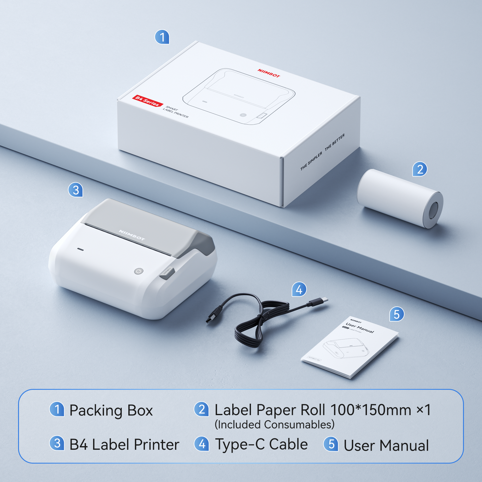 NIIMBOT - B4 Bluetooth Label Printer Incl Label Roll