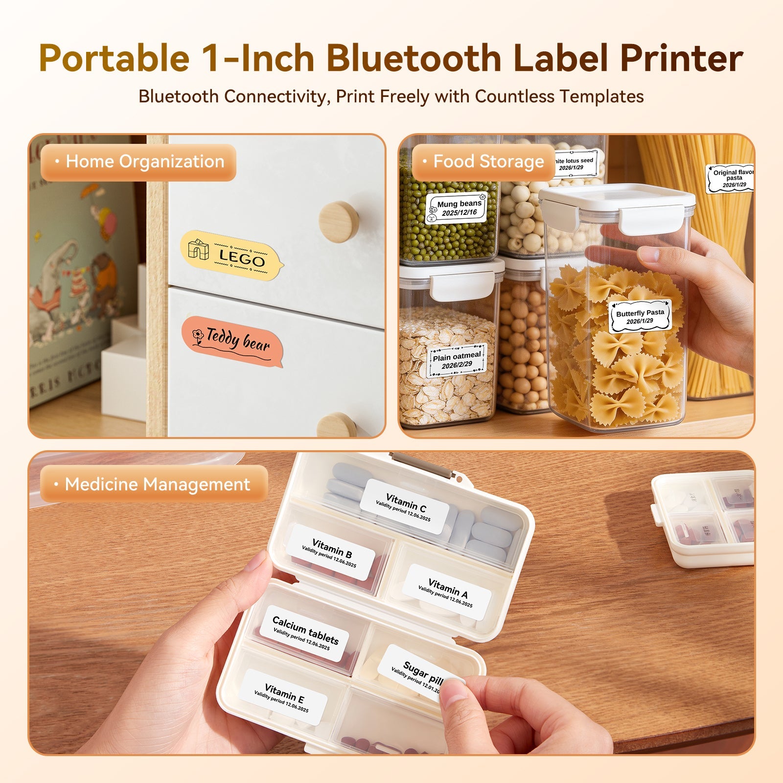 NB121 - NIIMBOT - SLEGS D101 - DRAAGBARE ETIKET BLUETOOTH-DRUKKER INSLUITEND GRATIS ETIKETROL (BREEËR WEERGAWE - 12*40MM - WIT)