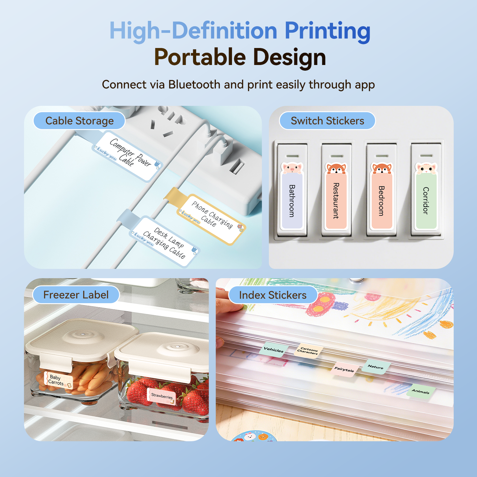 NB525 - NIIMBOT - D11_H - 300DPI - PORTABLE BLUETOOTH LABEL PRINTER INC FREE LABEL ROLL