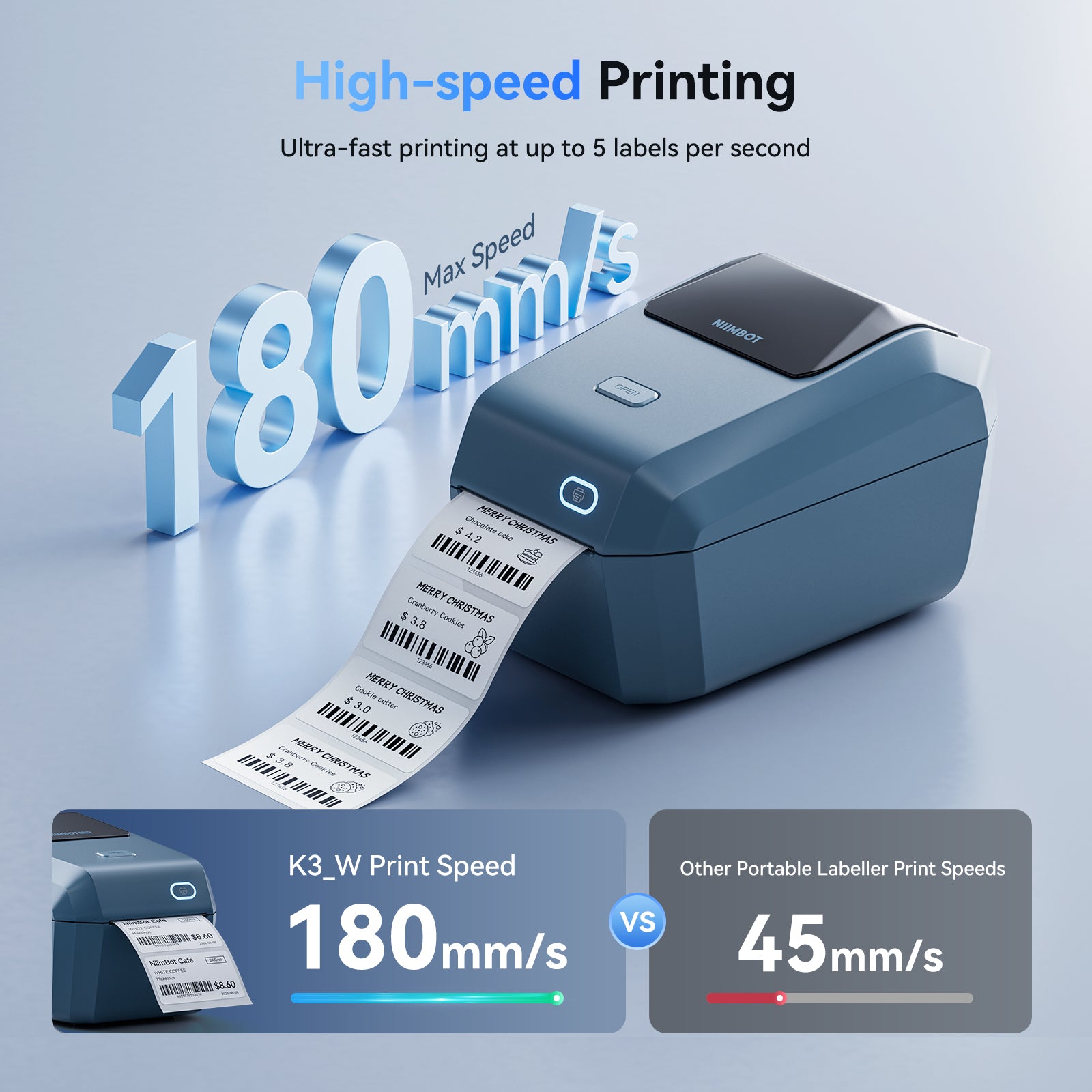 NB606 - NIIMBOT - K3_W - THERMAL BUSINESS BLUETOOTH & WIFI LABEL PRINTER - INCL 50X30MM LABEL ROLL WITH 900 LABELS