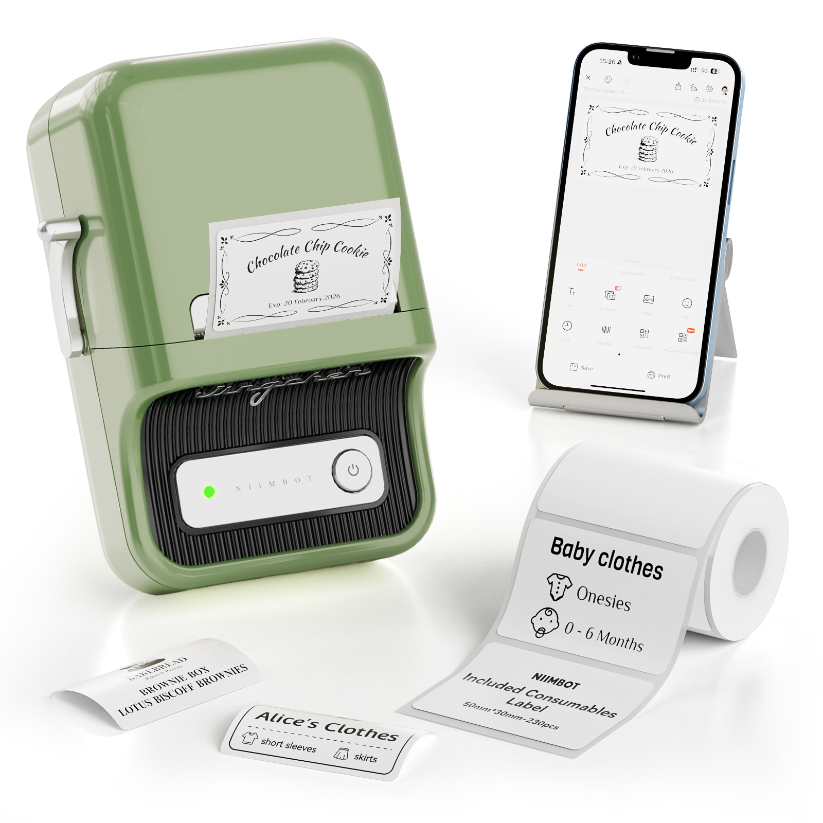 NB109 - NIIMBOT - B21S - PORTABLE THERMAL LABEL BLUETOOTH PRINTER INCL FREE LABEL (50X30MM)