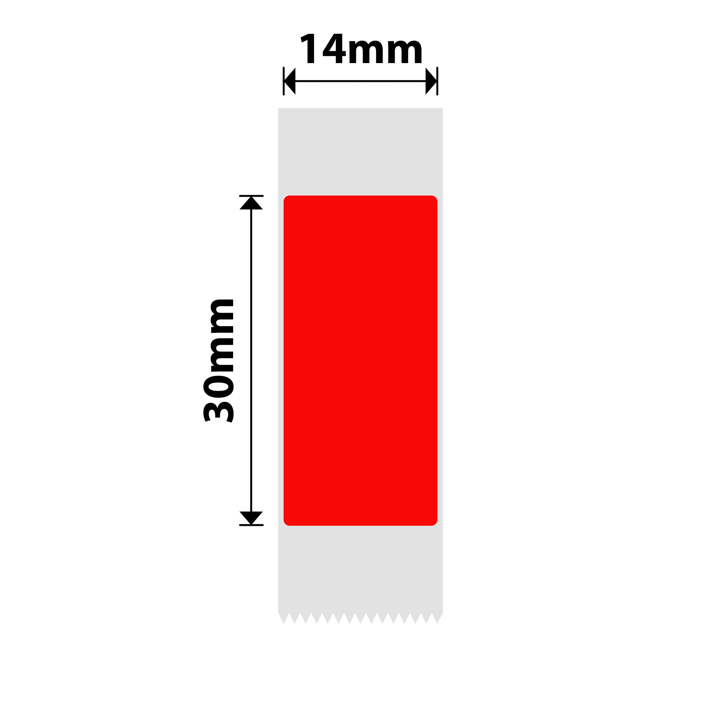 NB150 - NIIMBOT - D11 / D101 / D110 - 14*30MM - 210 ETIKETTE PER ROL - SOLIEDE ROBYNROOI ONTWERP