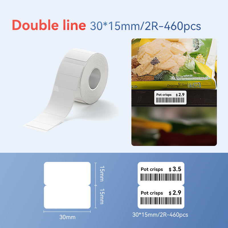 NB183 - NIIMBOT - B1 / B21 / B3S - 30*15MM/2R - 460 ETIKETTE PER ROL - WIT