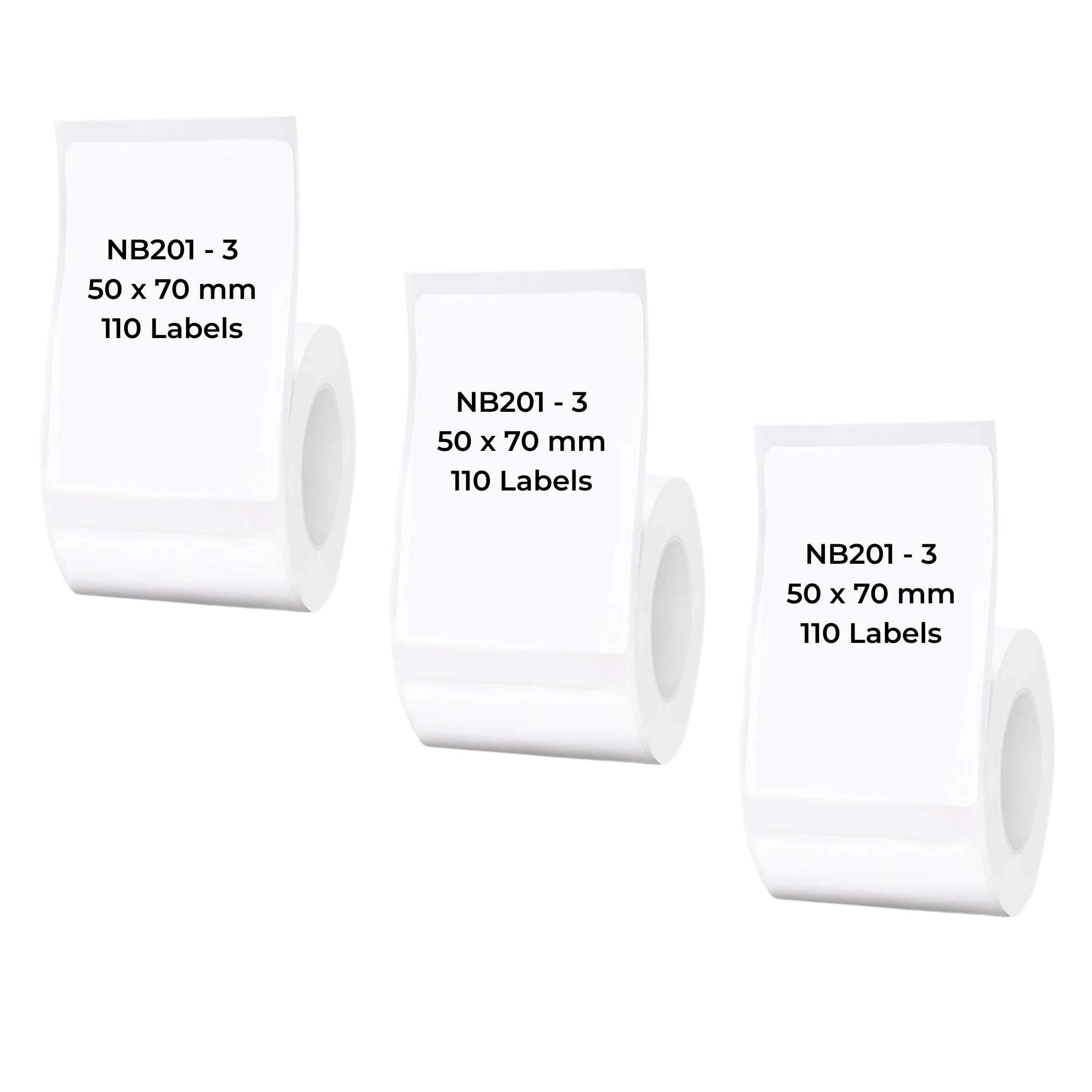 NB201 - NIIMBOT - B1 / B21 / B3S - T50*70MM - 110 LABELS PER ROLL - WHITE
