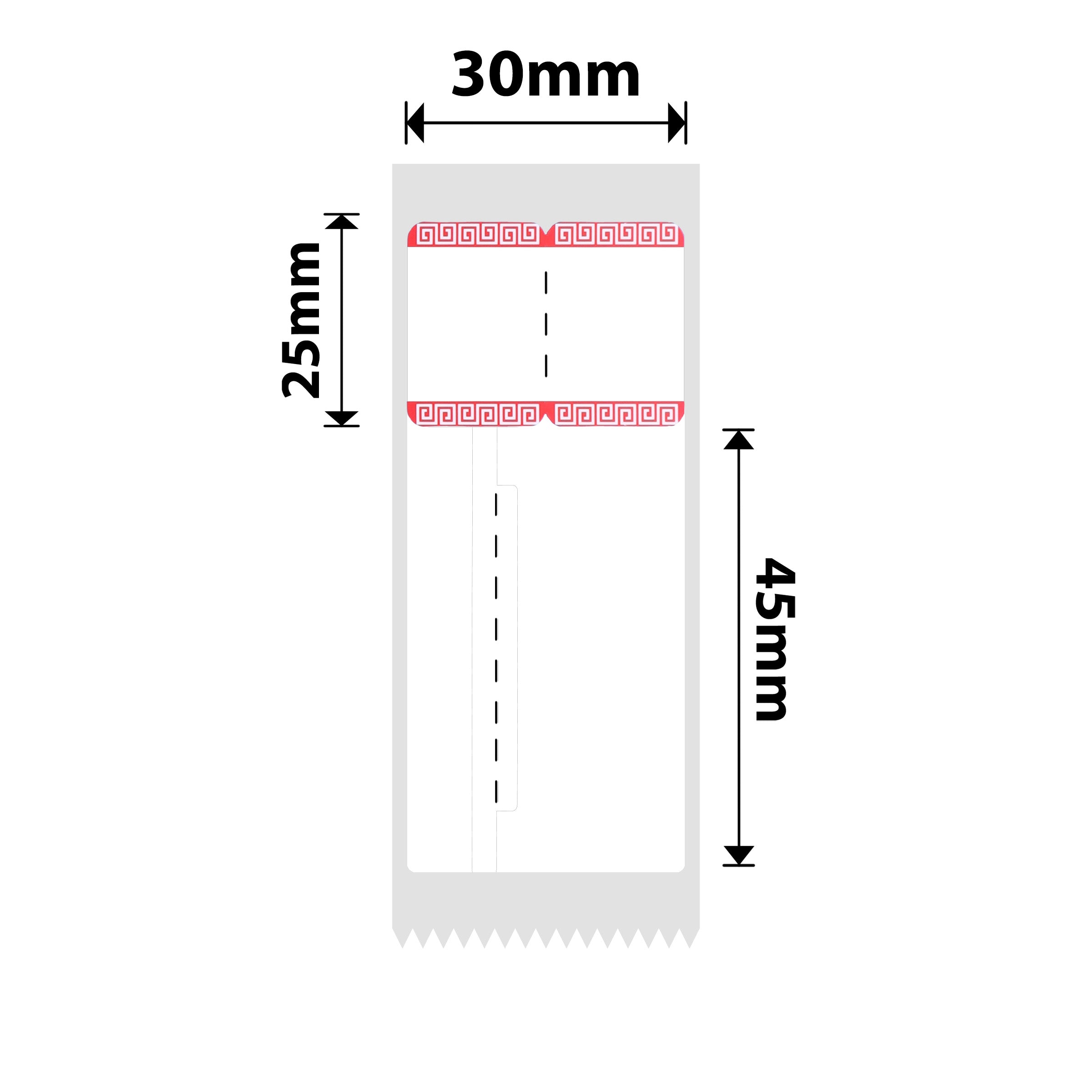 NB204 - NIIMBOT - B1 / B21 / B3S - 30*70MM - RING - 100 LABELS PER ROLL - RED BORDER DESIGN