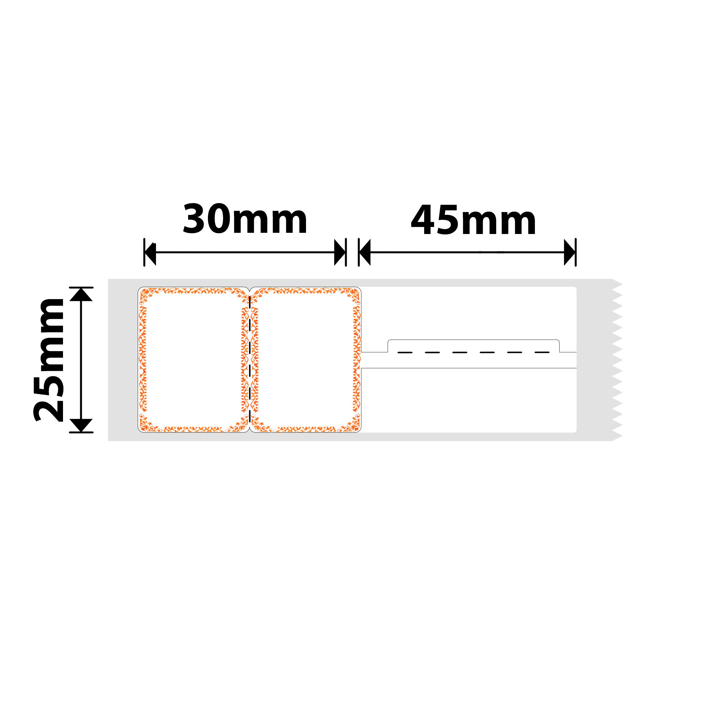 NB207 - NIIMBOT - B1 / B21 / B3S / B4 - 25X75MM - 100 ORANGE INK CABLE LABELS