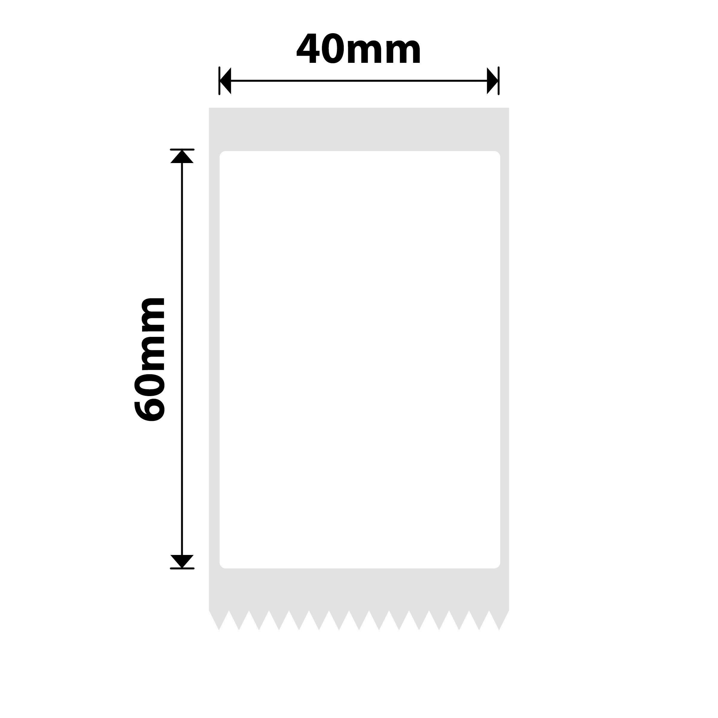 NB192 - NIIMBOT - B1 / B21 / B3S - 40*60MM - 125 ETIKETTE PER ROL - WIT