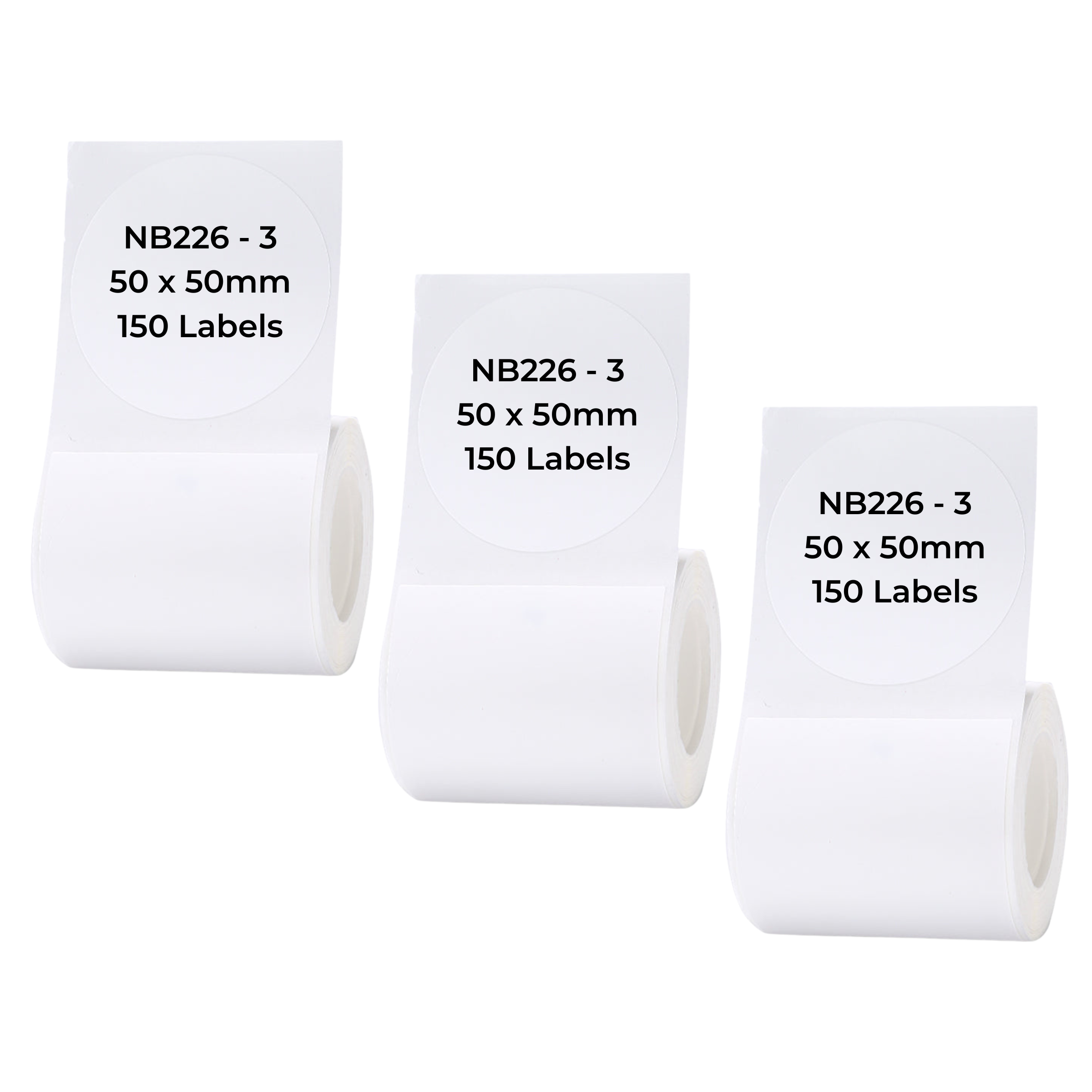 NB226 - Niimbot - B1 / B21 / B31 / B3S / B4 - 50x50mm - 150 White Round Labels