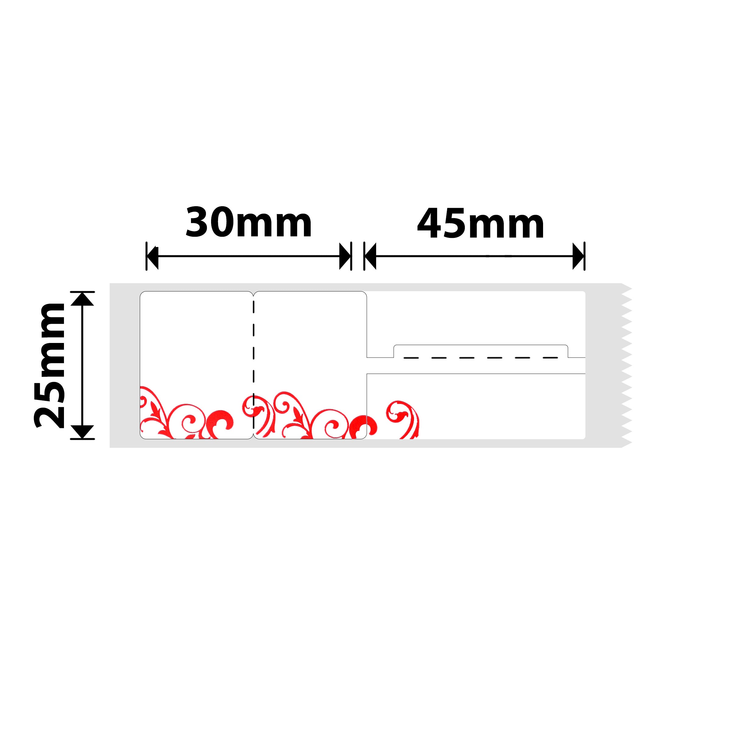 NB228 - NIIMBOT - B1 / B21 / B3S / B4 - 25X75MM - 100 RED PATTERN LABELS