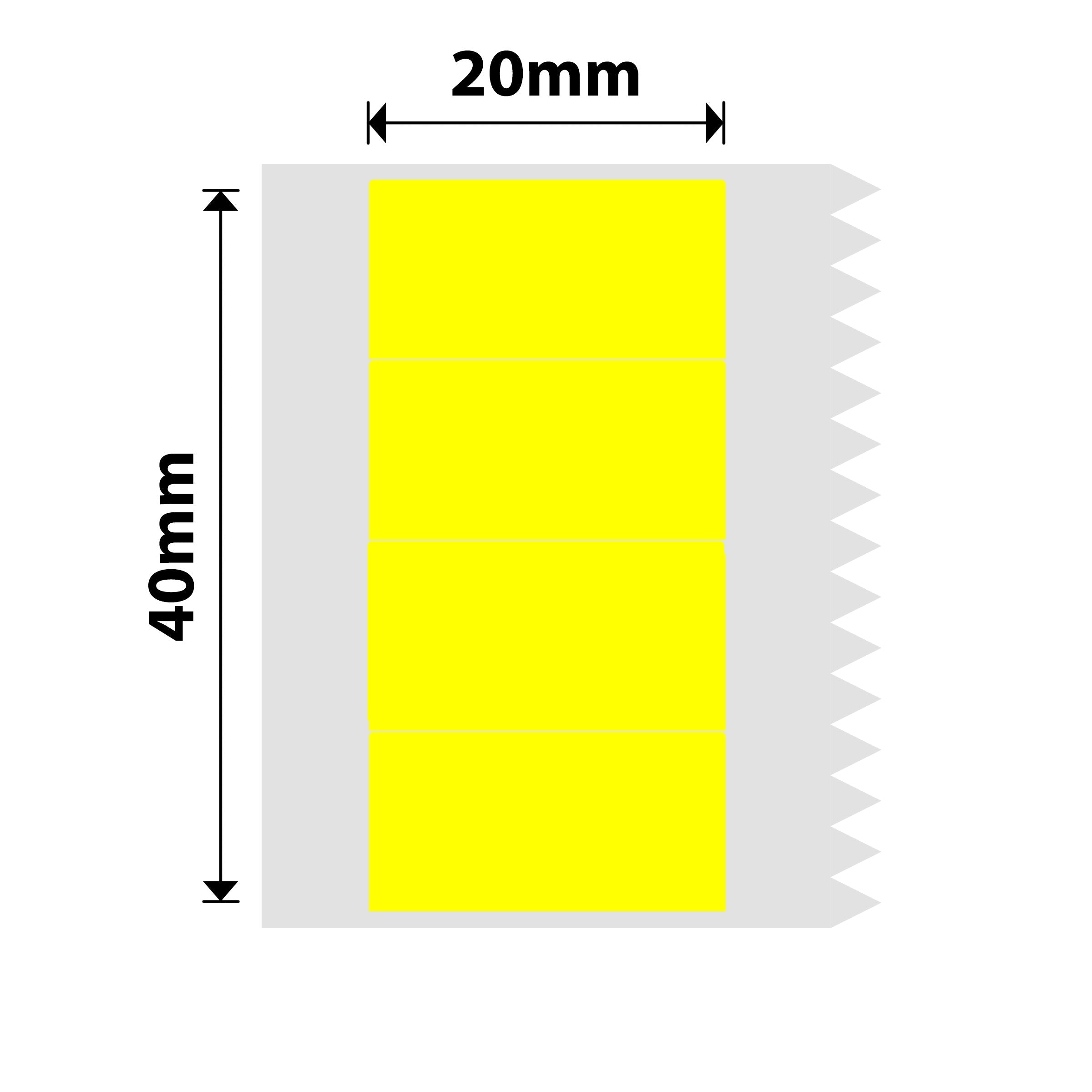 NB235 - NIIMBOT - B1 / B21 / B3S - 40*20MM - (10X20X4)- 300 TERMIESE ETIKETTE - GEEL