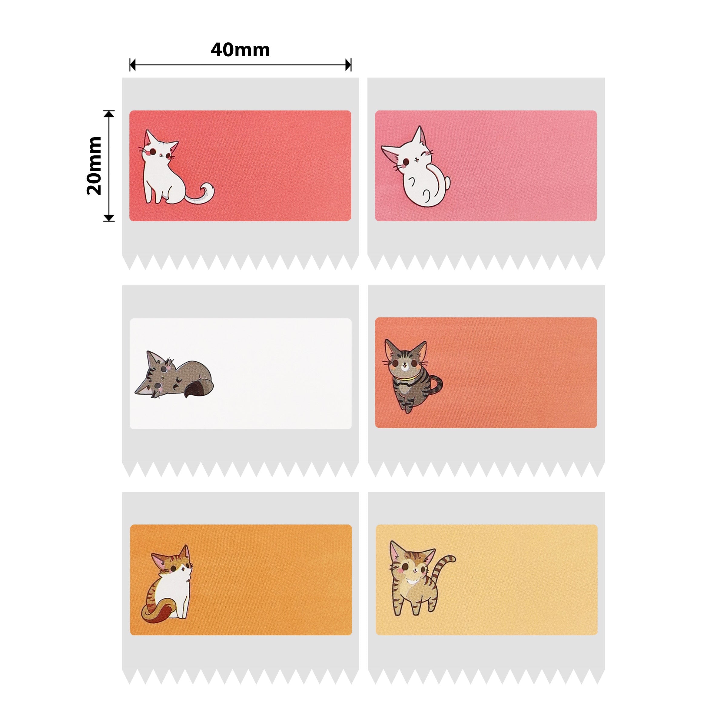 NB240 - NIIMBOT - B1 / B21 / B3S - 40*20MM - 320 ROOI/ORANJE TERMIESE ETIKETTE - CAT DESIGN