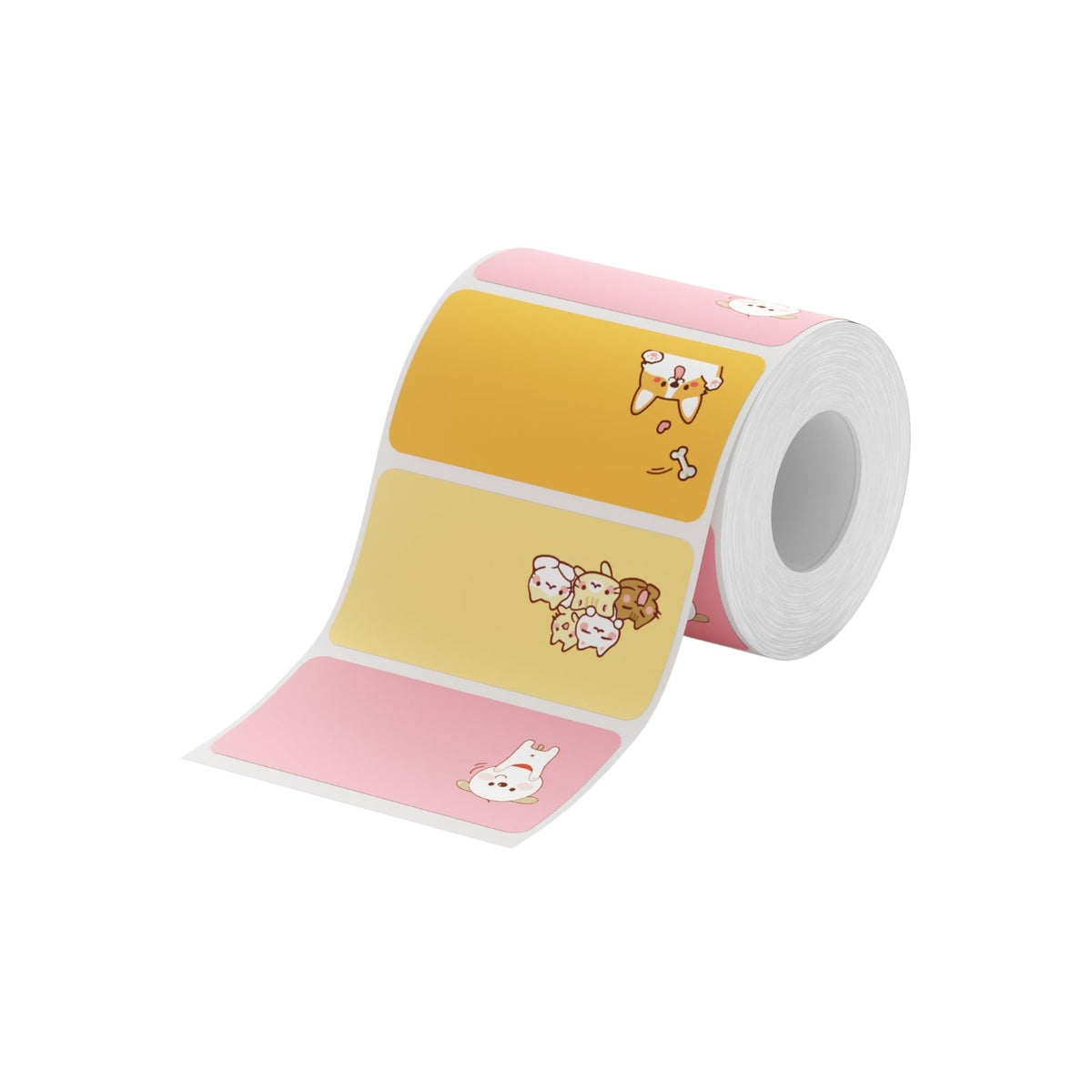 NB243 - NIIMBOT - B1 / B21 / B3S - 40*20MM - 320 PIENK EN ORANJE TERMIESE ETIKETTE - KAT- EN HONDONTWERP