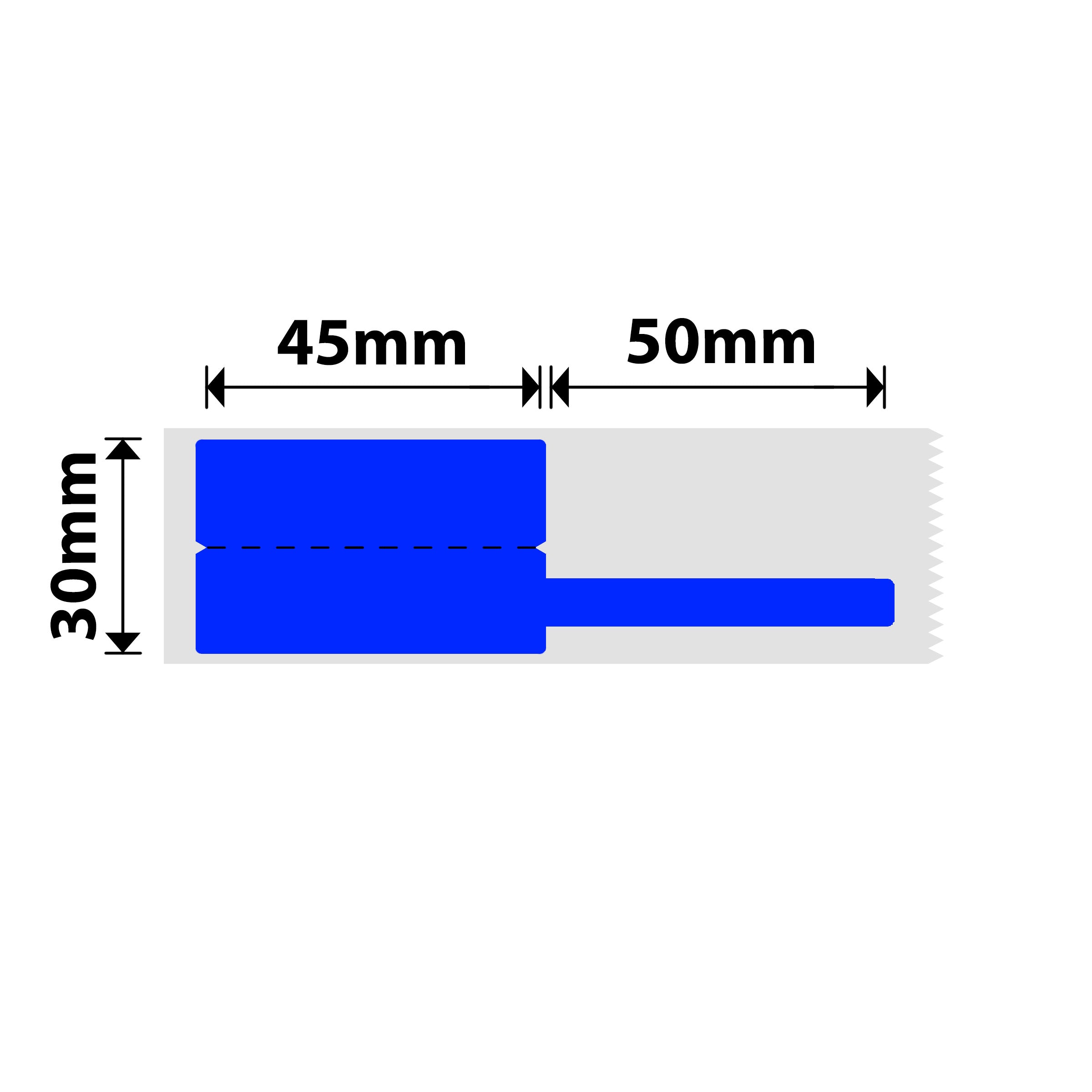 NB254 - NIIMBOT - B1 / B21 / B3S - R03F - 30*95MM (30X45+50X9) - 80 BLOU TERMIESE ETIKETTE - KABELONTWERP