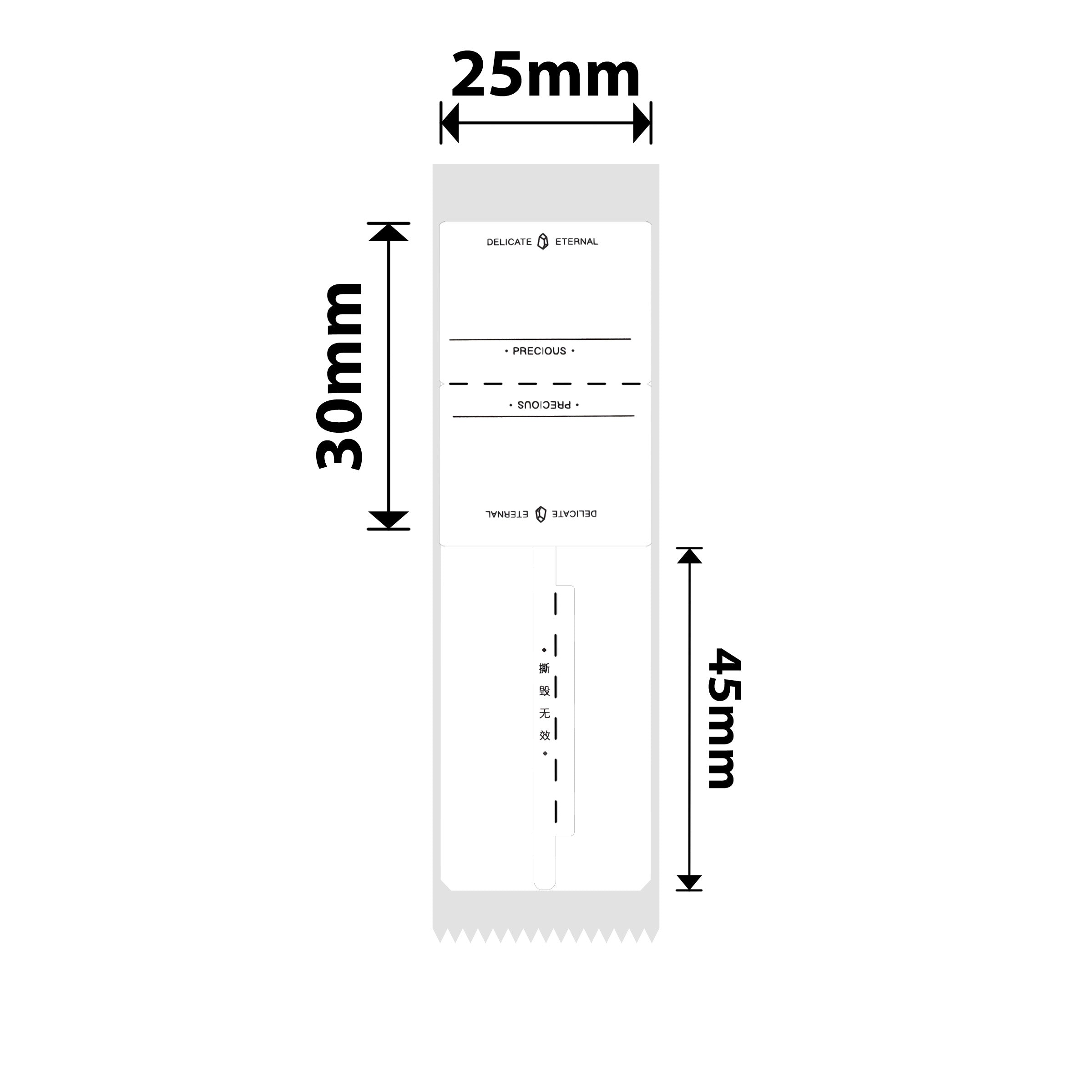 NB259 - NIIMBOT - SLEGS D101 - R02T-25*75 - 90 ETIKETTE PER ROL - JUWELE-ETIKET EWIGE ONTWERP