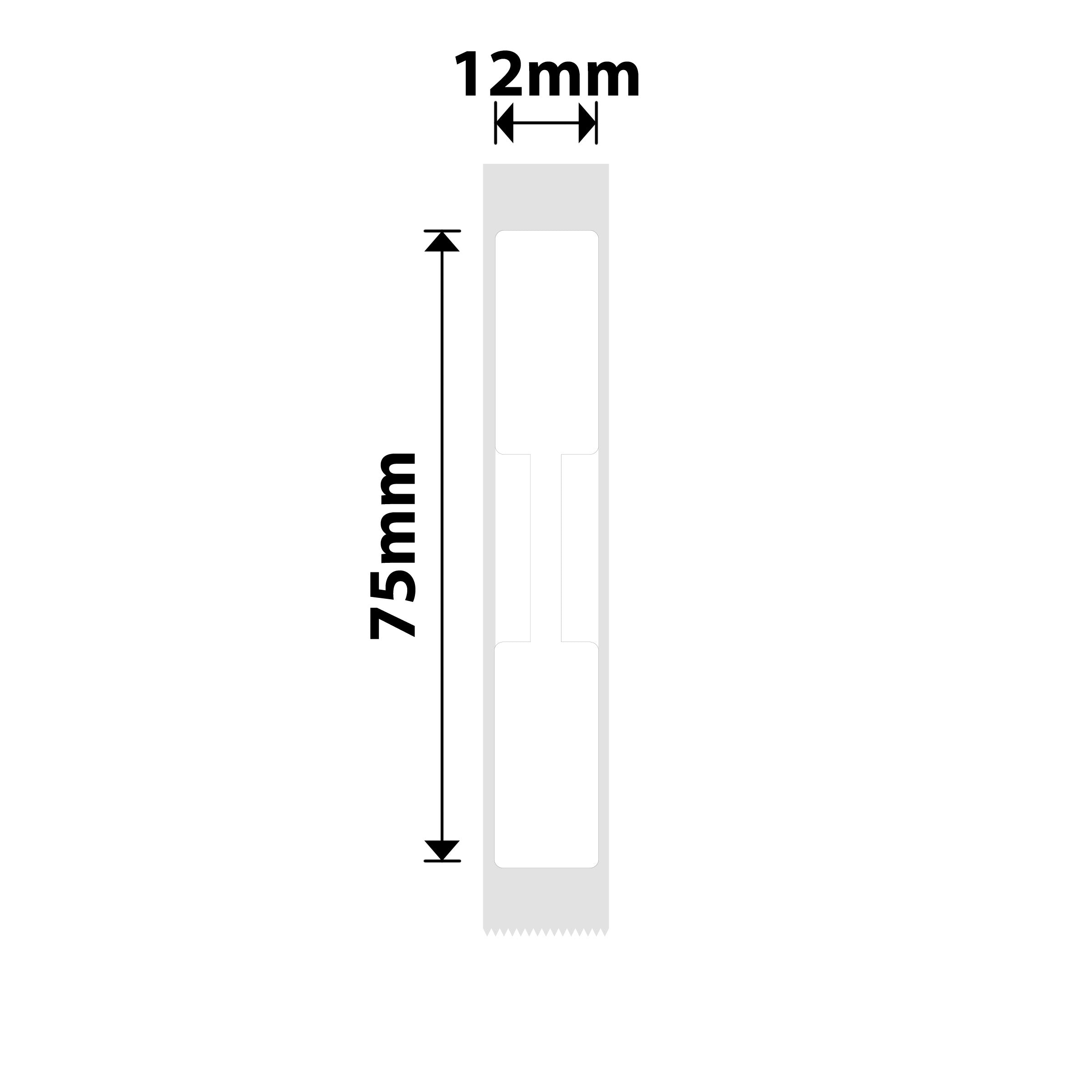 NB277 - Niimbot - D11 / D101 / D110 / H1S - 12x75mm - 90 White Jewellery Labels