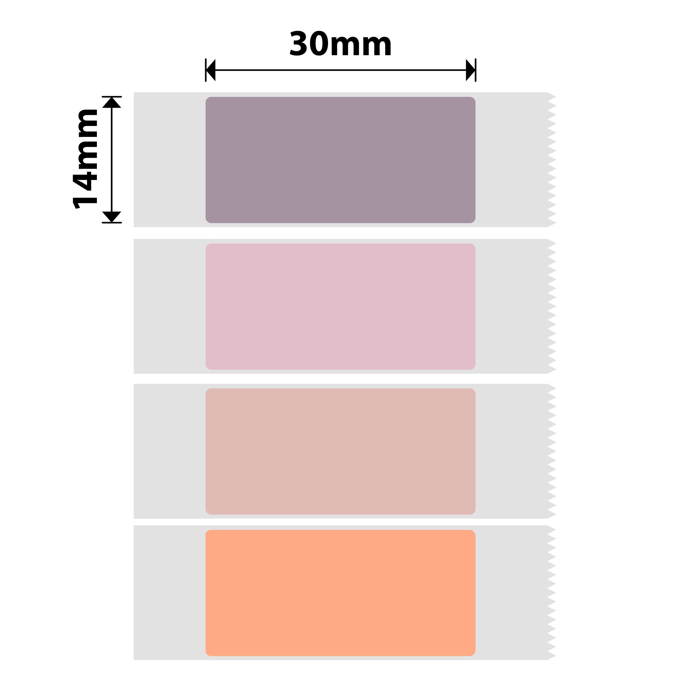 NIIMBOT - D Range - 14x30mm - Pink Mixed Colours - 195 Labels