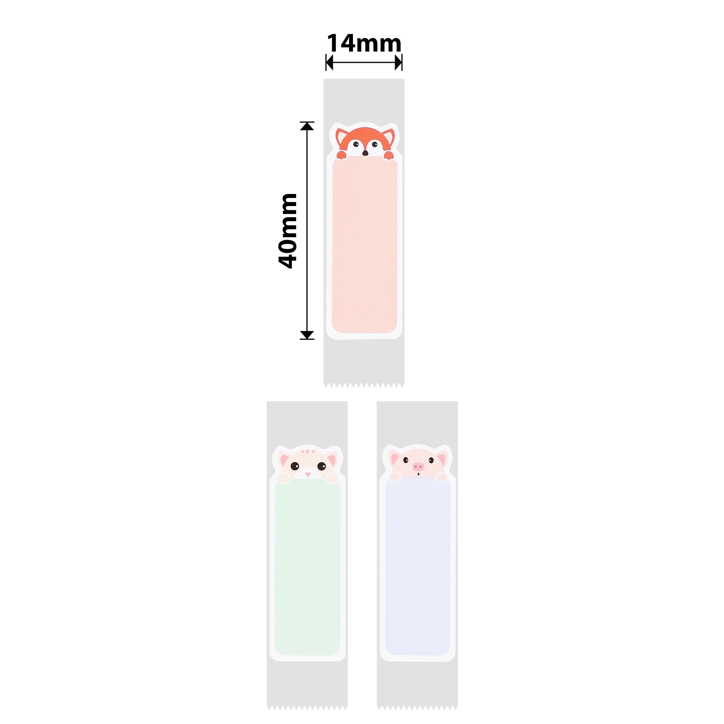 NB291 - NIIMBOT - D11 / D101 / D110 - R14*40 - 160 ETIKETTE PER ROL - SLEEPY ANIMALS ONTWERP