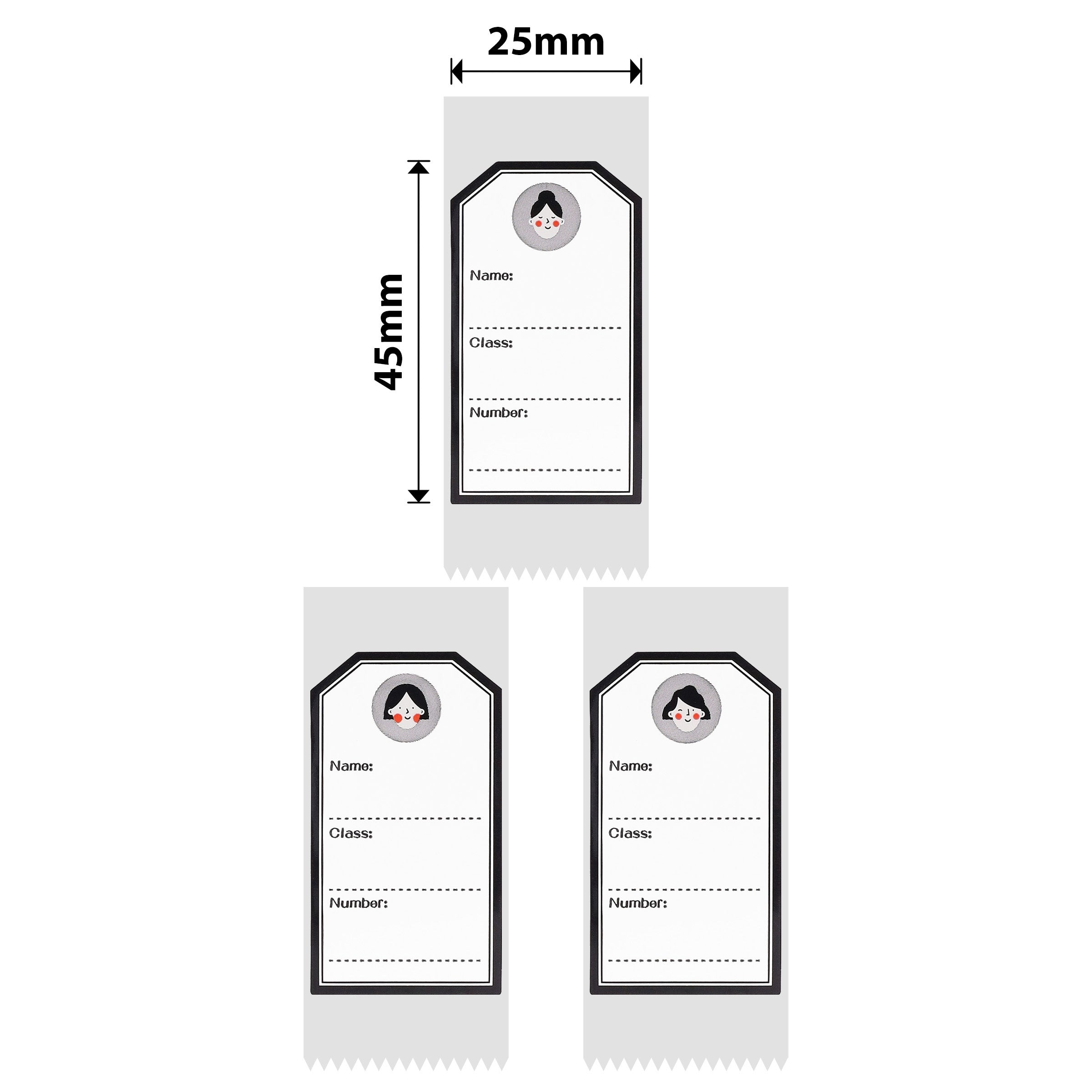 NB365 - NIIMBOT - SLEGS D101 - R25*45 - 150 ETIKETTE PER ROL - JONG MEISIE-ONTWERP