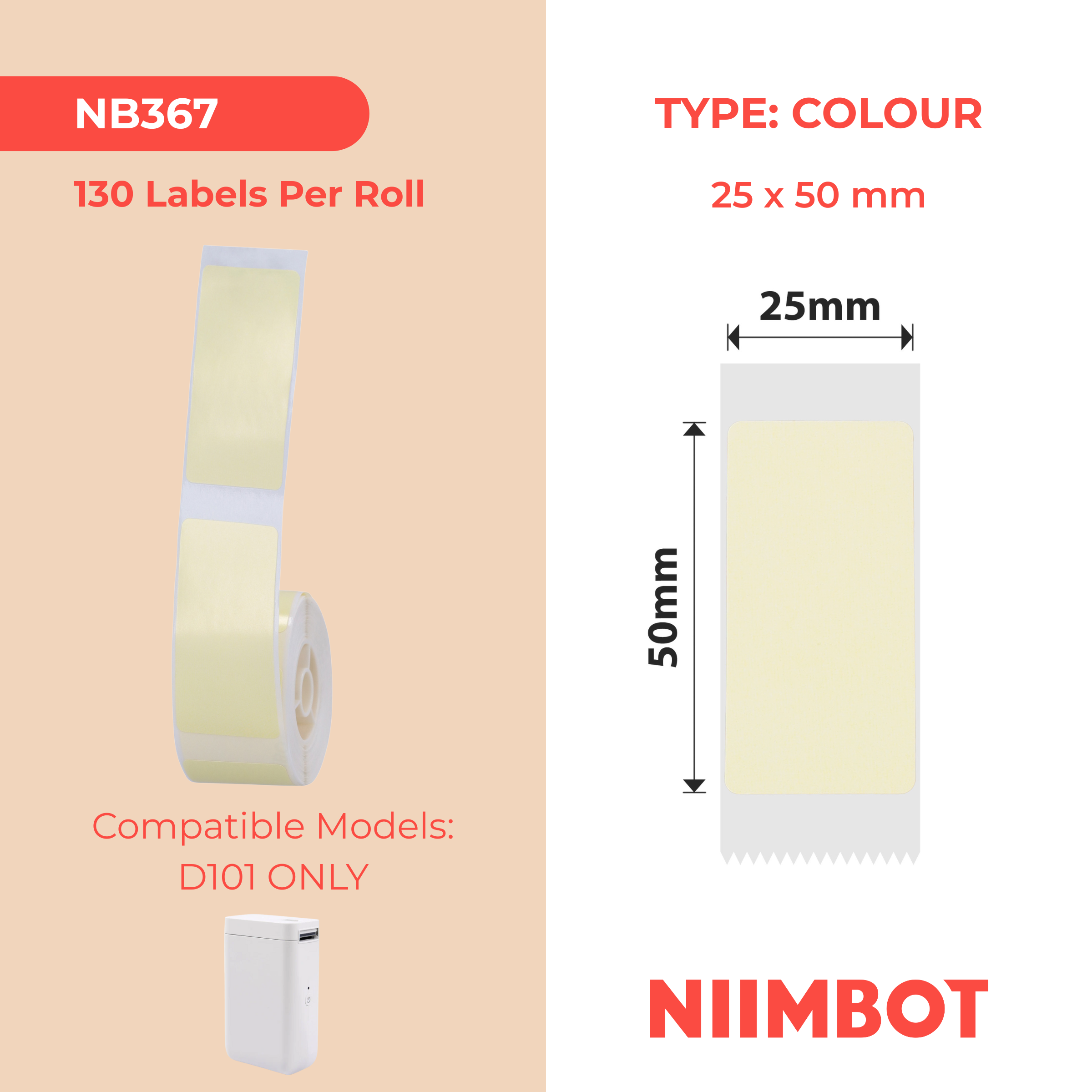 NB367 - NIIMBOT - D101 KUPHELA - R25*50 - 130 AMALEBO NGOKUQONGA NGAMUNYE - UKWENZIWA KOMBALA OLAWULI OLUSISI