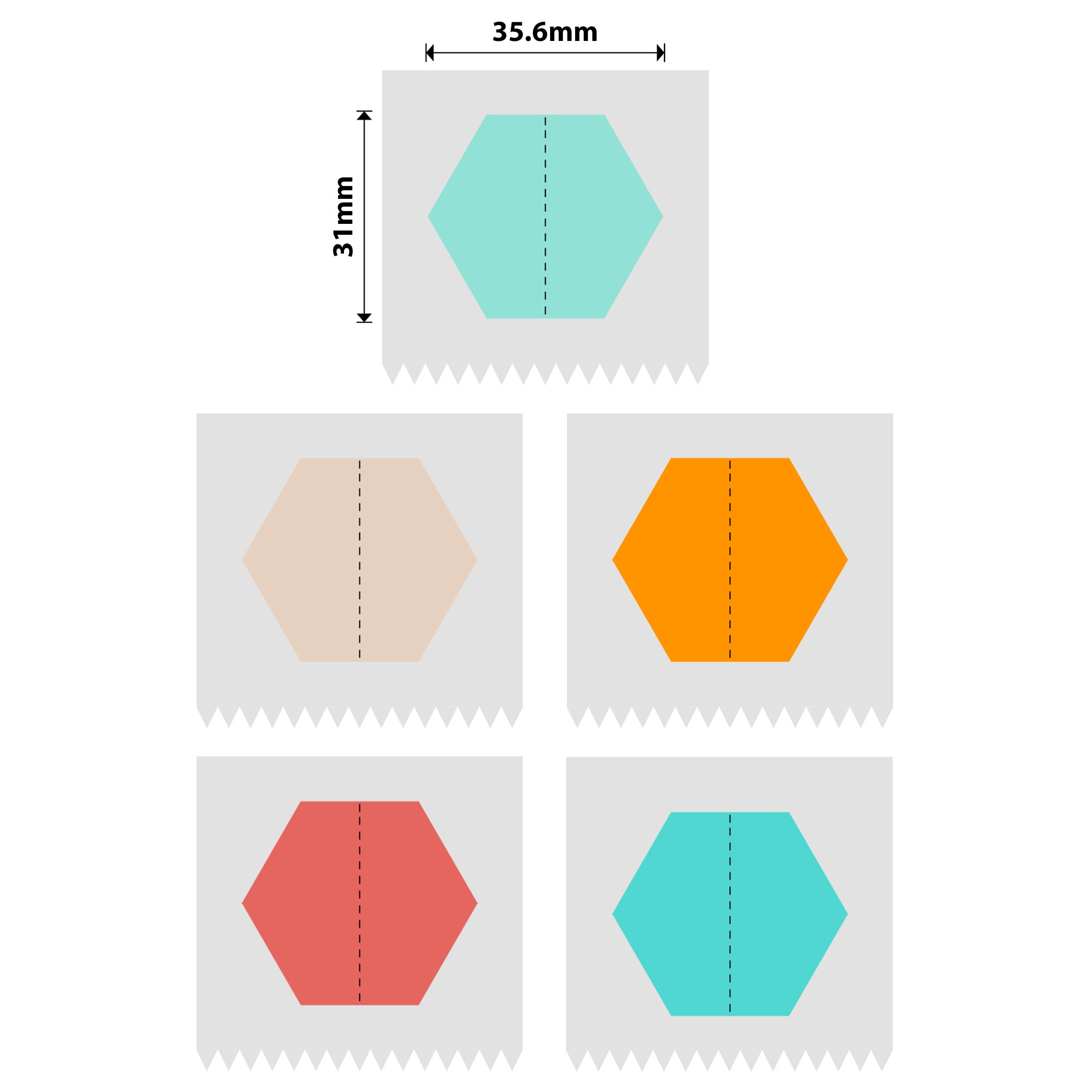 NIIMBOT - B Range - 35.6x31mm - Multi-Colour Hexagon - 220 Labels