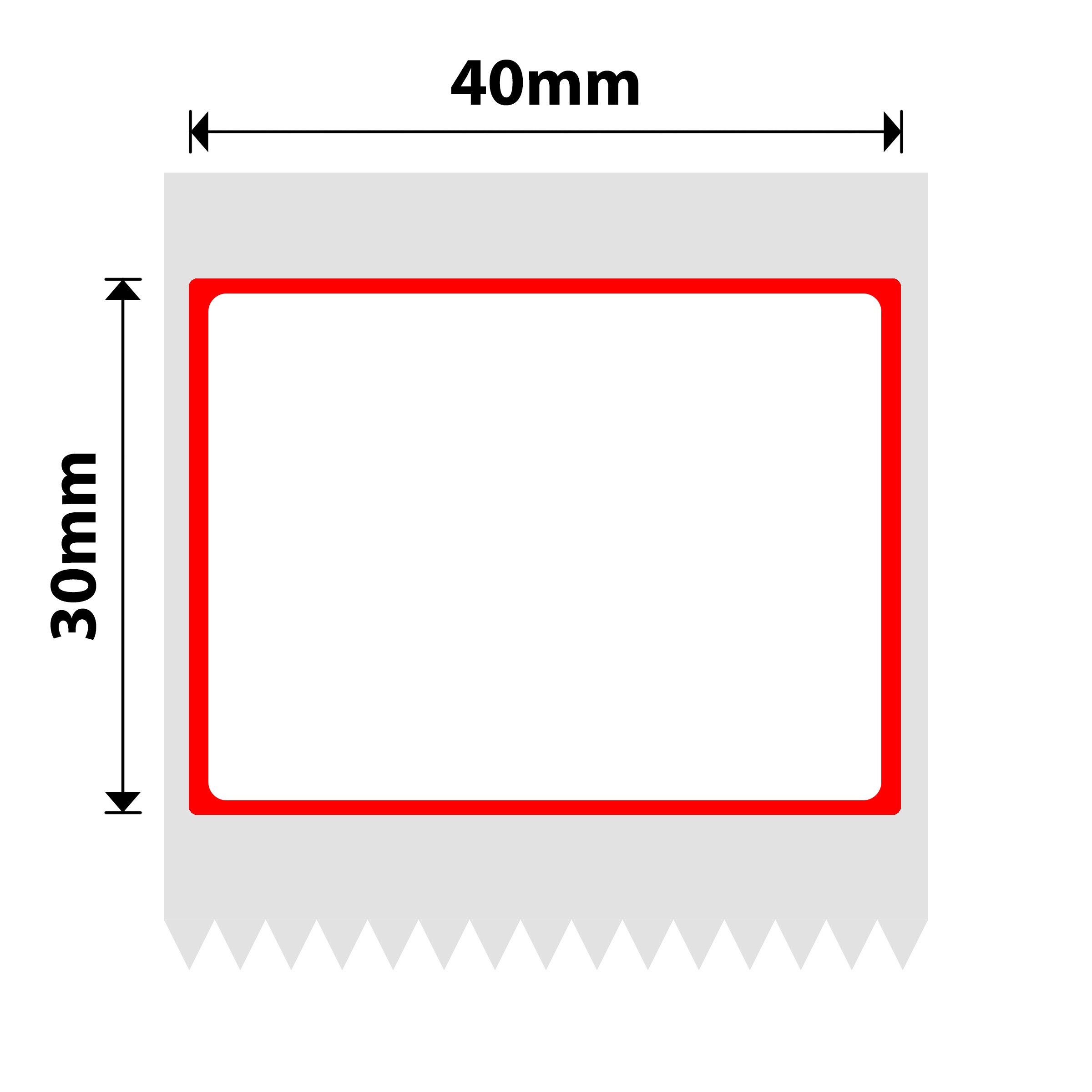 NB444 - NIIMBOT - B1 / B21 / B3S - 40*30MM - 230 TERMIESE ETIKETTE - ROOI RAAMONTWERP