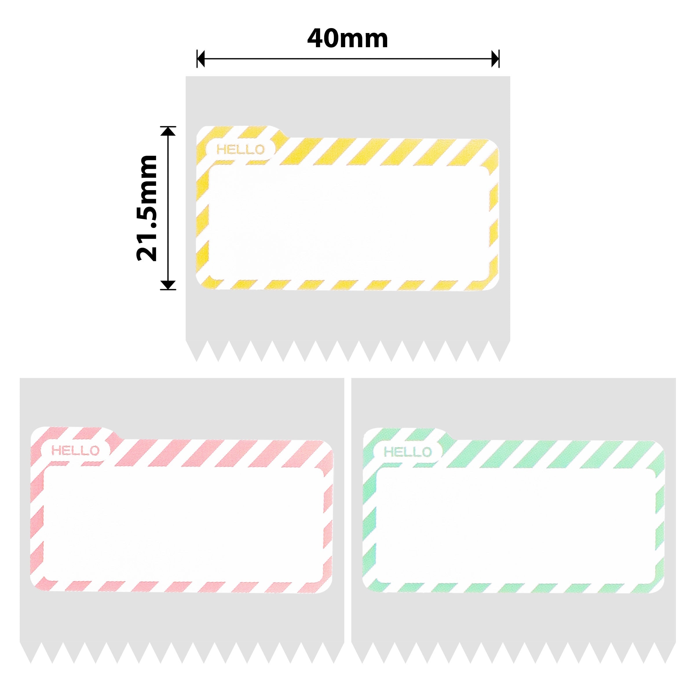 NB457 - NIIMBOT - B1 / B21 / B3S - 40*21.5MM - 300 TERMIESE ETIKETTE (VEELKLEURIG) - HALLO NAAMETJIE-ONTWERP