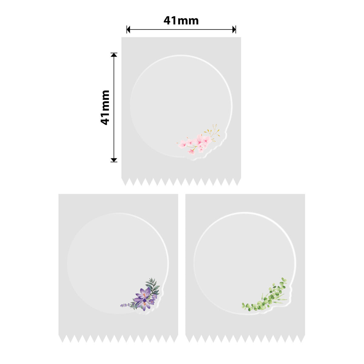 NIIMBOT - B Range - 41x41mm - Transparent Whispering Flowers - 170 Labels