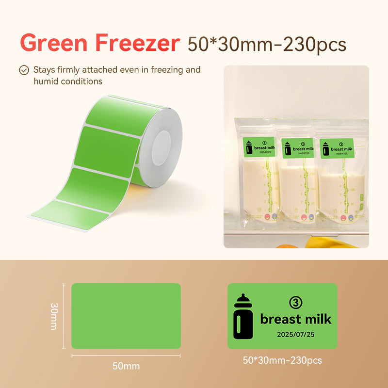 NB495 - Niimbot - B1 / B21 / B31 / B3S / B4 - 50x30mm - 230 Bean Green Freezer Labels