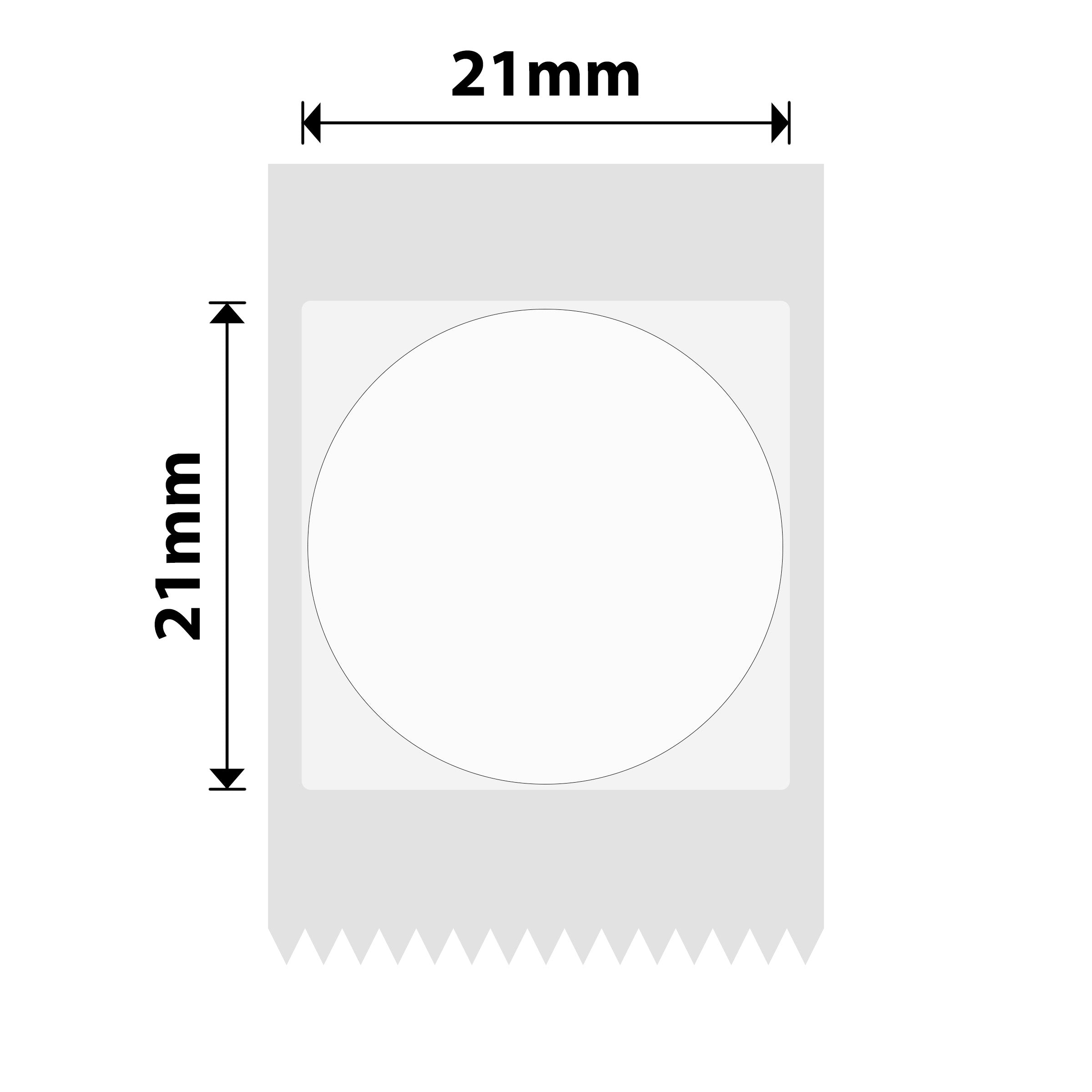NB522 - NIIMBOT - B1 / B21 / B3S - T21X21MM - 305 LABELS PER ROLL - ROUND - TRANSPARENT
