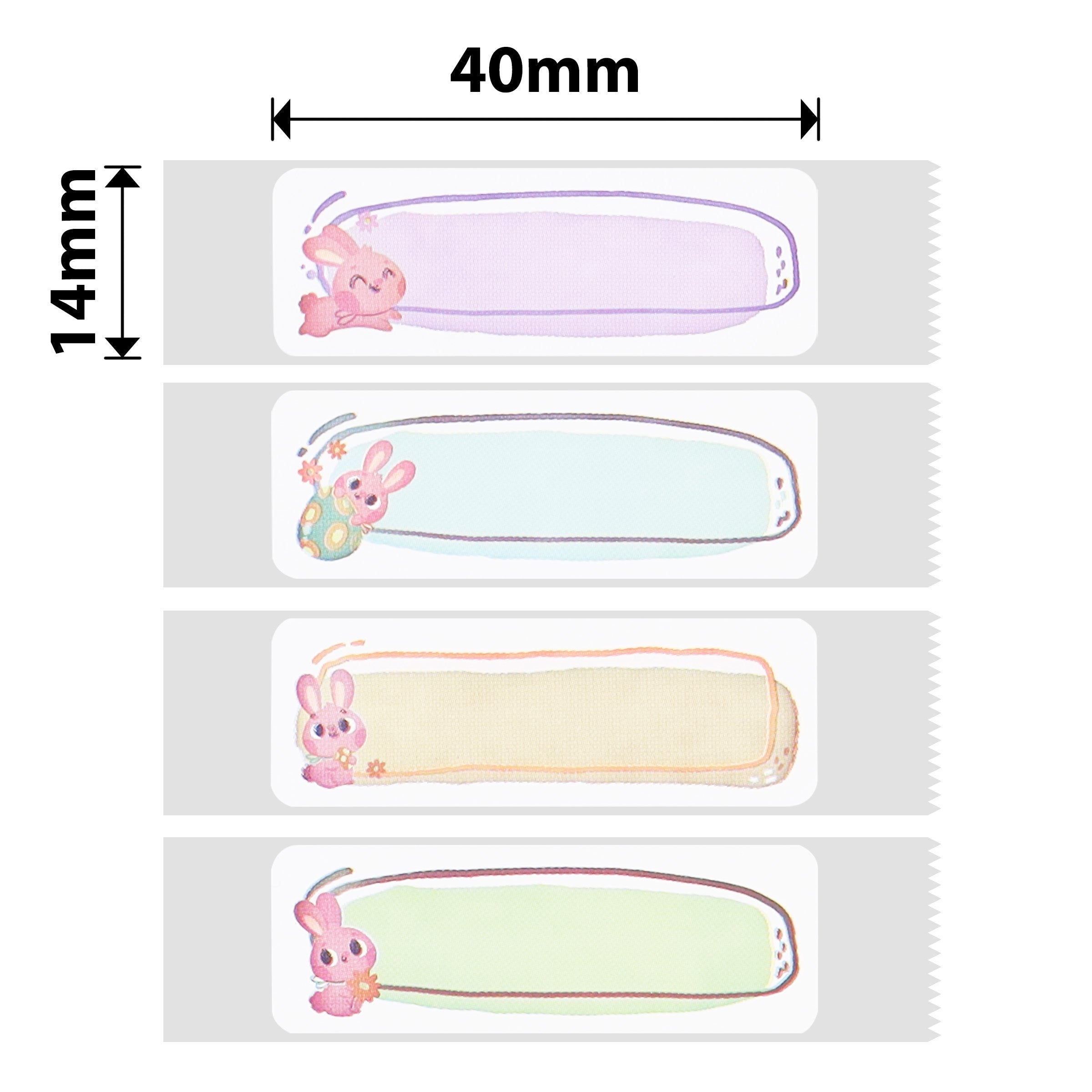 NB529 - Niimbot - N1 - 14x40mm - 60 Cute Bunny Iron On Labels
