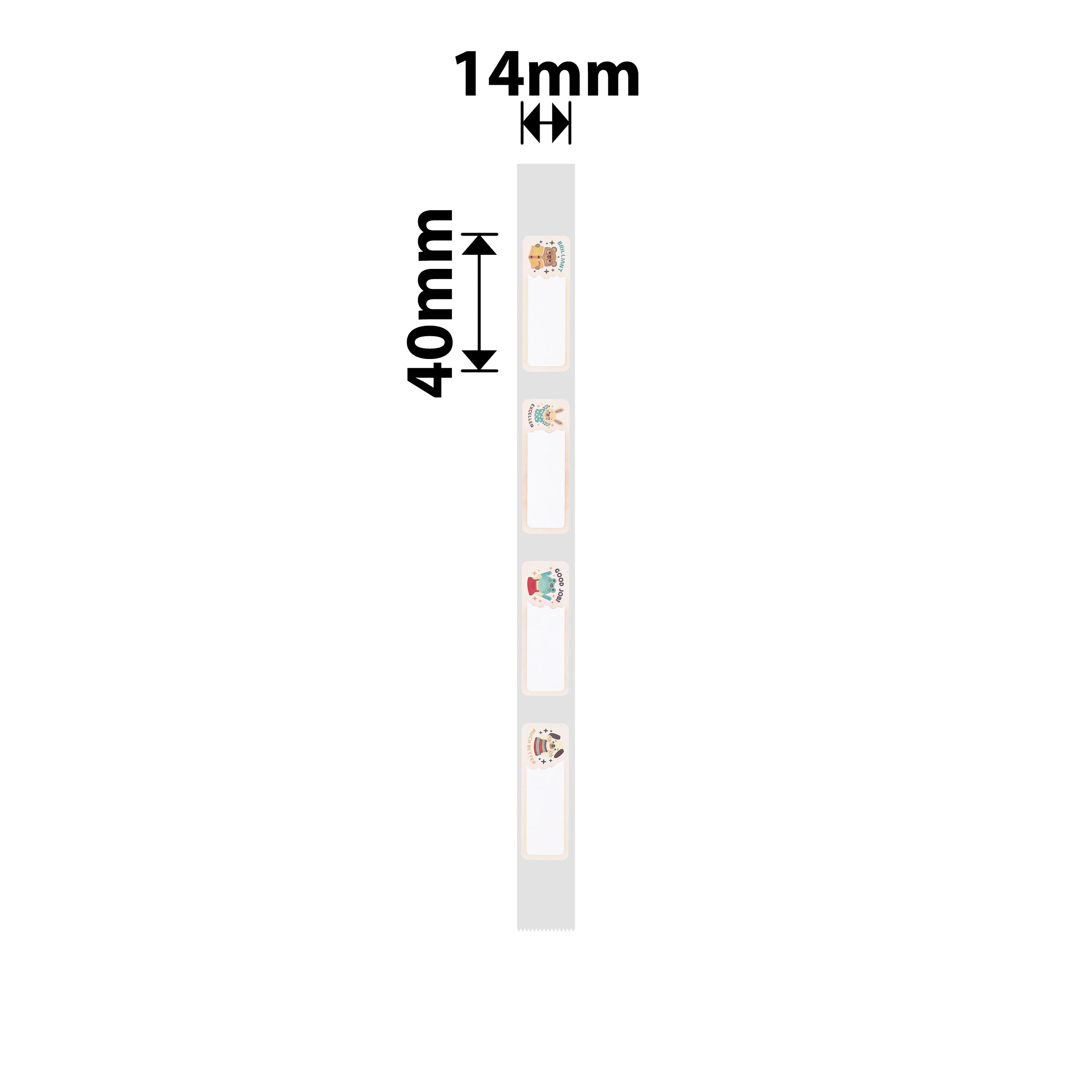 NB530 - NIIMBOT - B18 - PU14*40mm - 60 AMALEBULA NGALINYE ROLL - IRON EMBHALO - IZILWANE