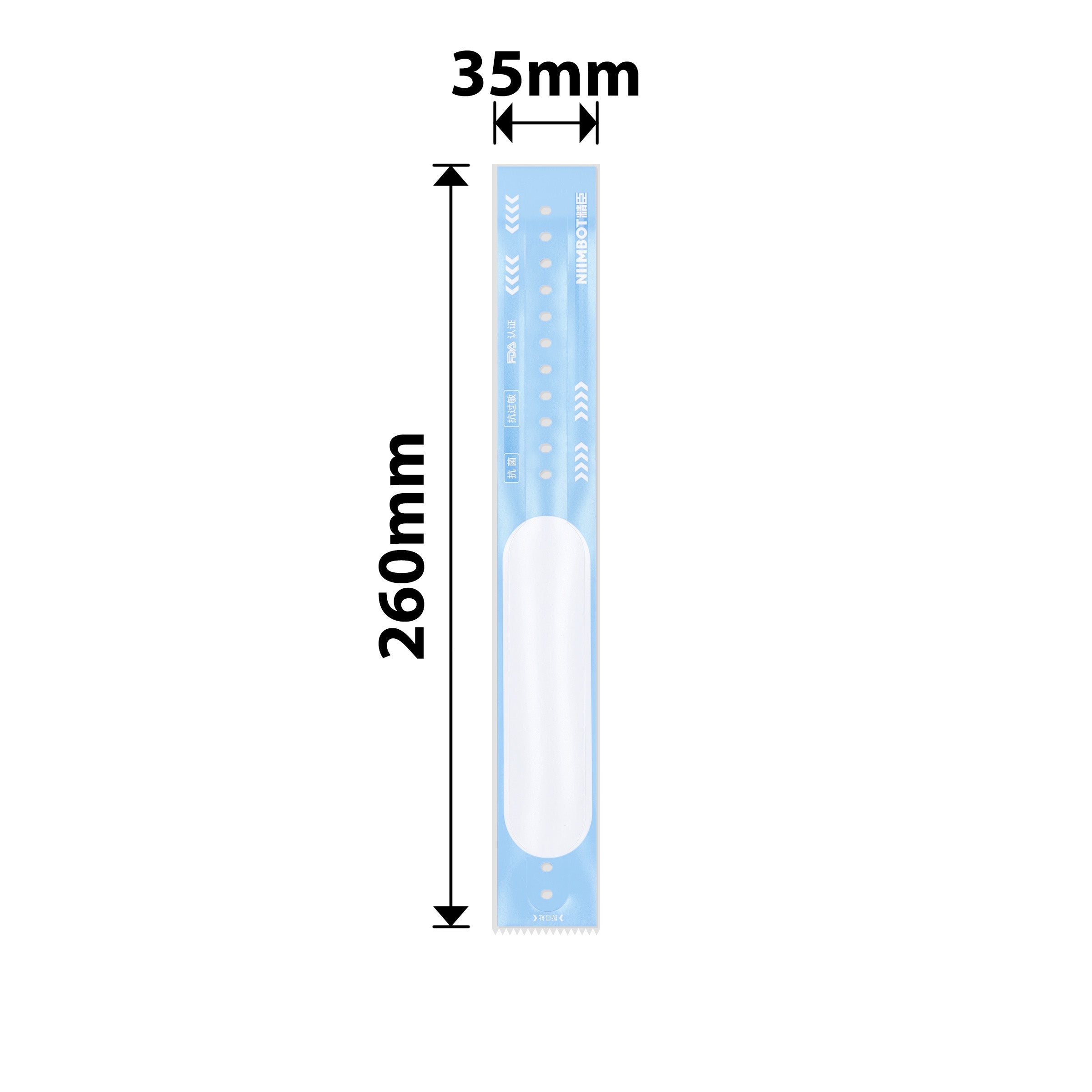 NIIMBOT - K Range - 35x260mm - 100 Adult Blue Wristbands