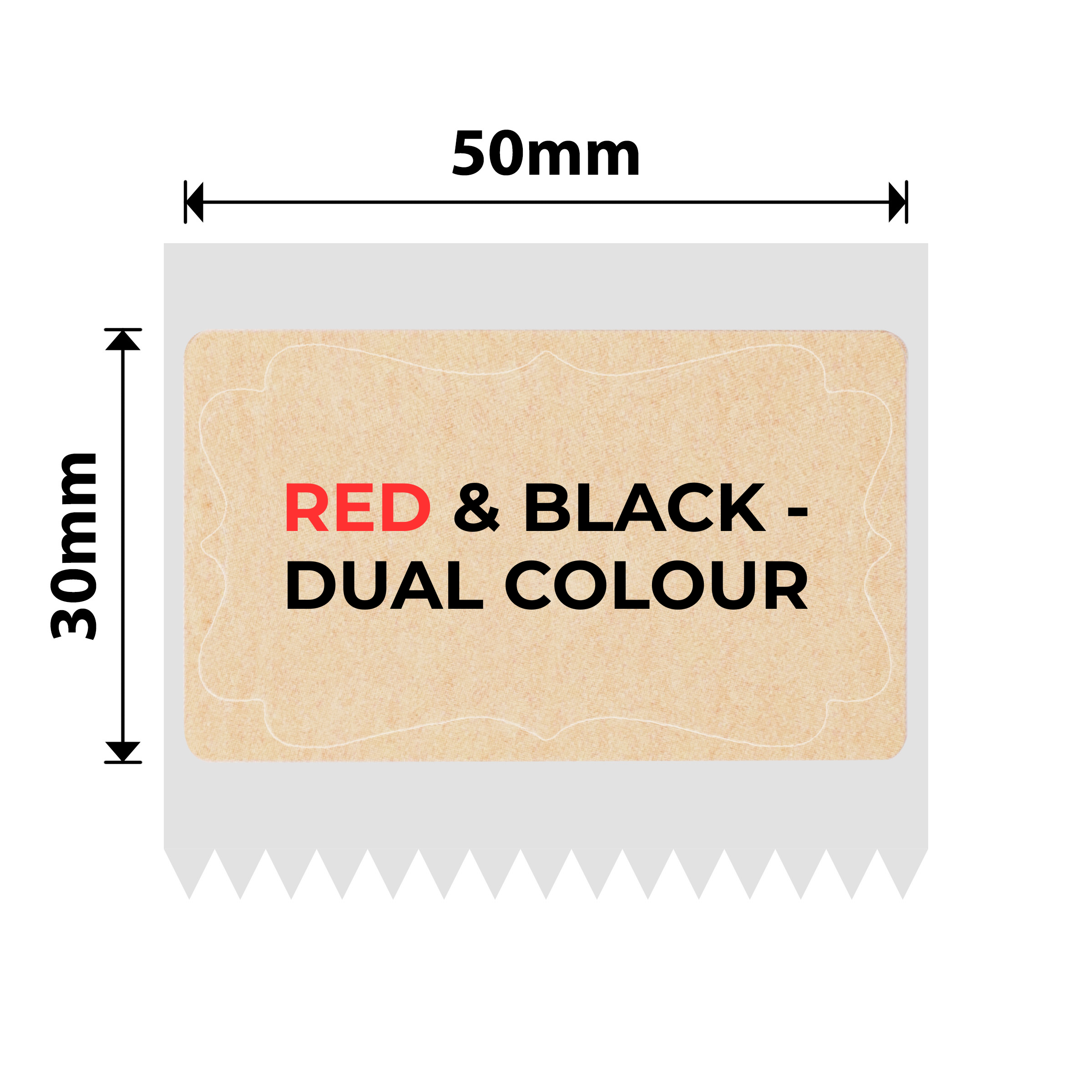NIIMBOT - B Pro Range - 50x30mm - Kraft Red & Black Text Dual Colour Vintage Frame - 230 Labels