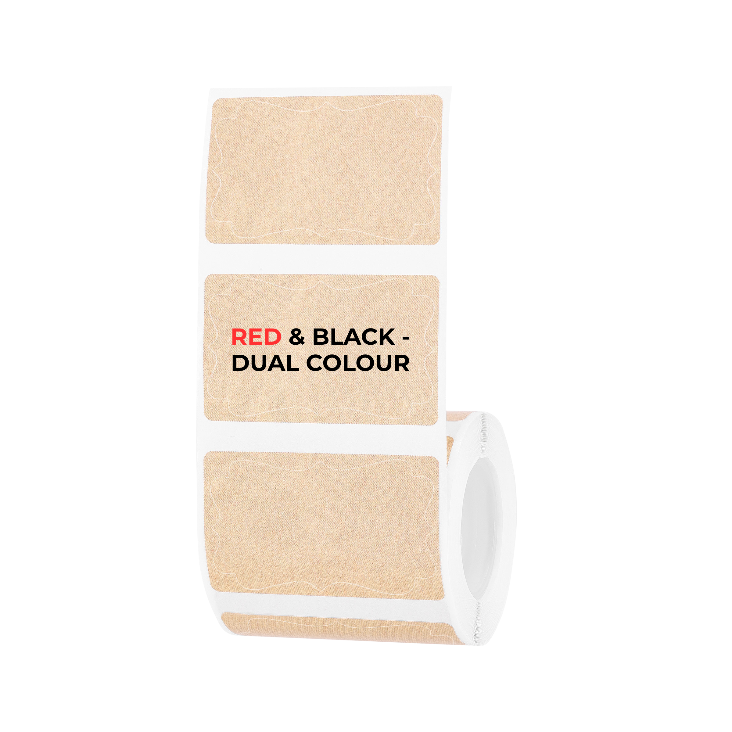 NIIMBOT - B Pro Range - 50x30mm - Kraft Red & Black Text Dual Colour Vintage Frame - 230 Labels