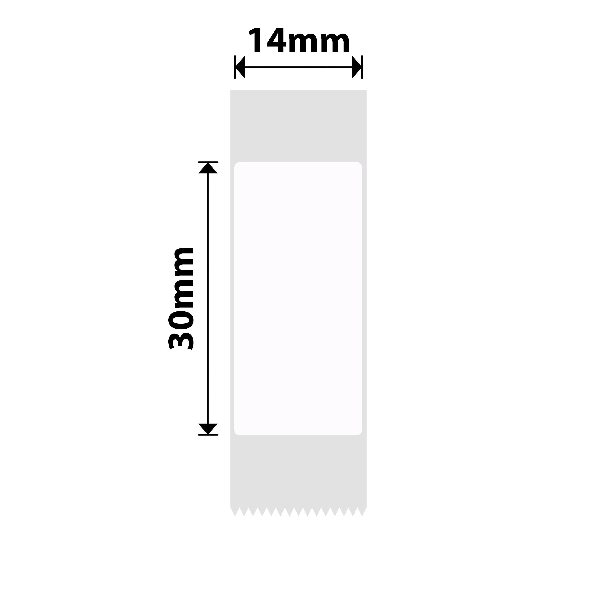 NB637 - NIIMBOT - D11 / D101 / D110 / H1S - T14X30 - 195 LABELS PER ROLL - WHITE - RED TEXT ONLY - RECTANGLE