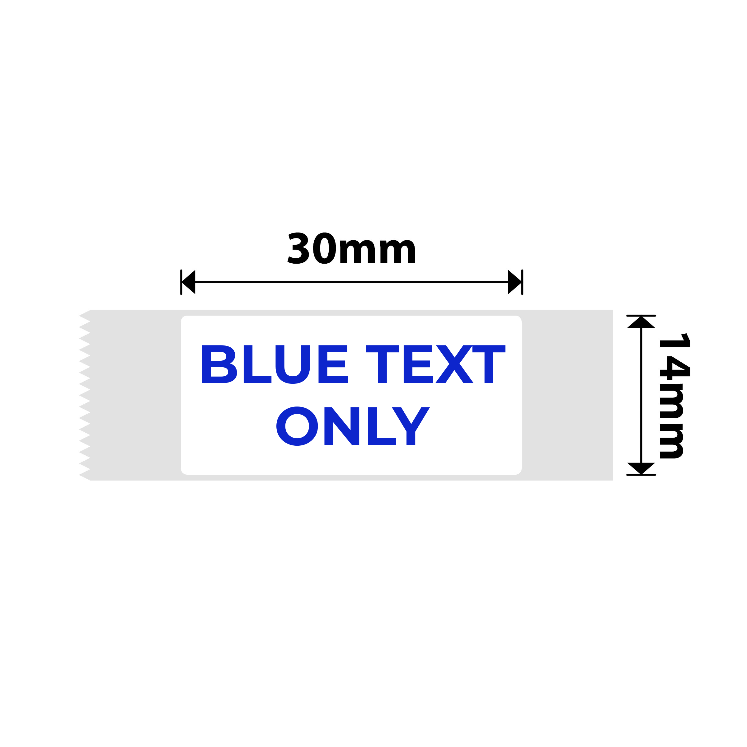 NB641 - Niimbot - D11 / D101 / D110 / H1S - 14x30mm - 195 White Blue Text Only Labels
