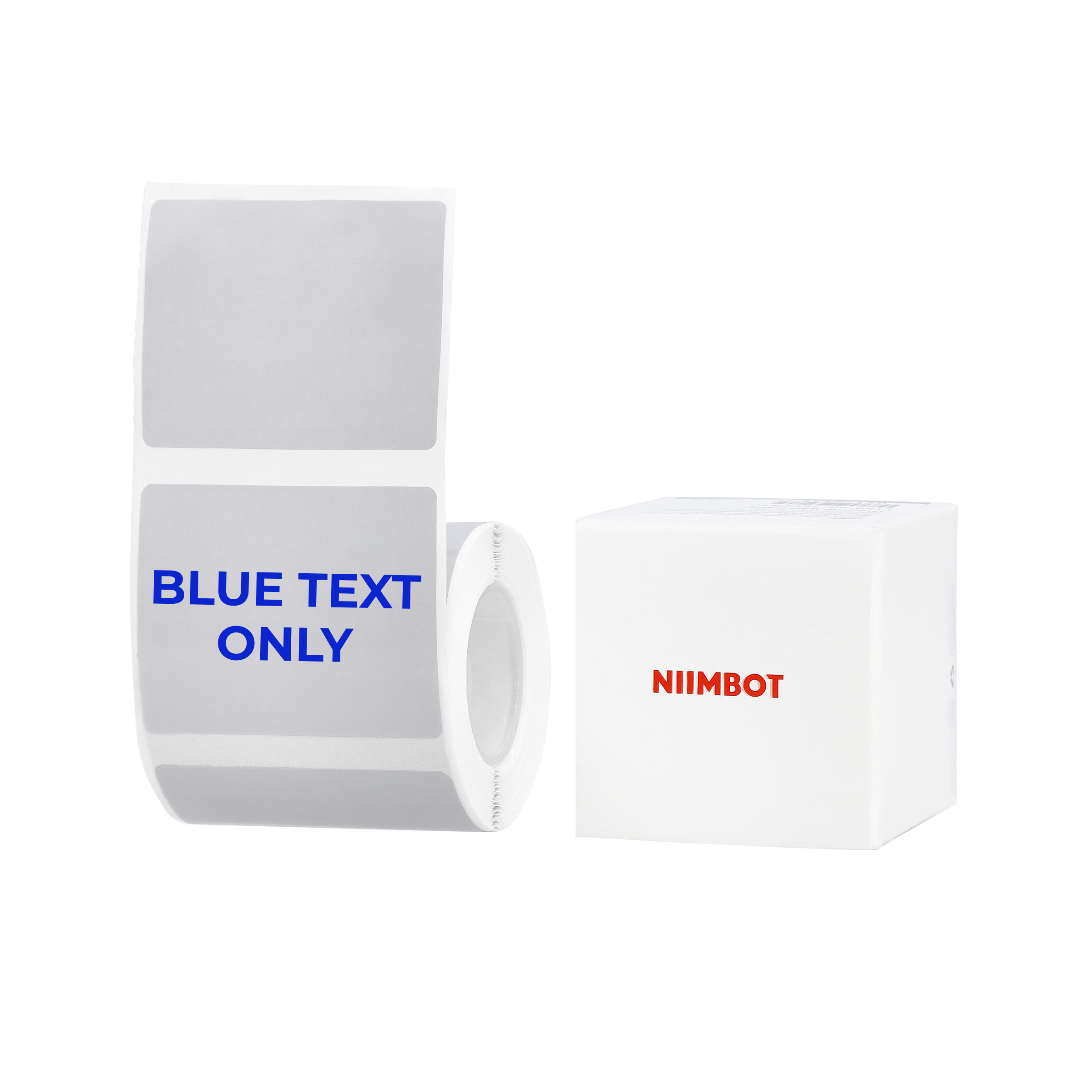 NIIMBOT - B Range - 50x40mm - Silver Grey Blue Text Only - 150 Labels
