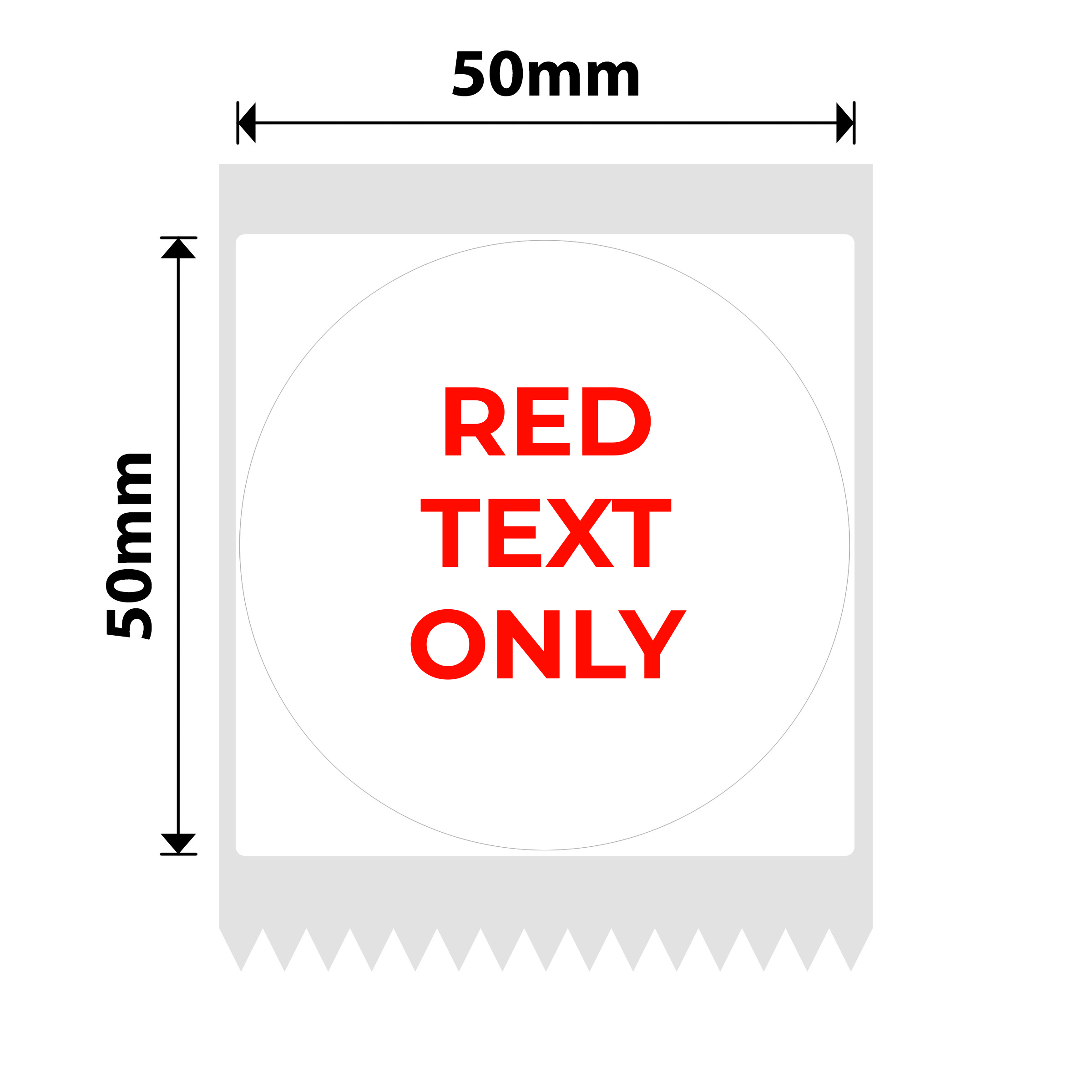 NIIMBOT - B Range - 50x50mm - White Round Red Text Only - 145 Labels