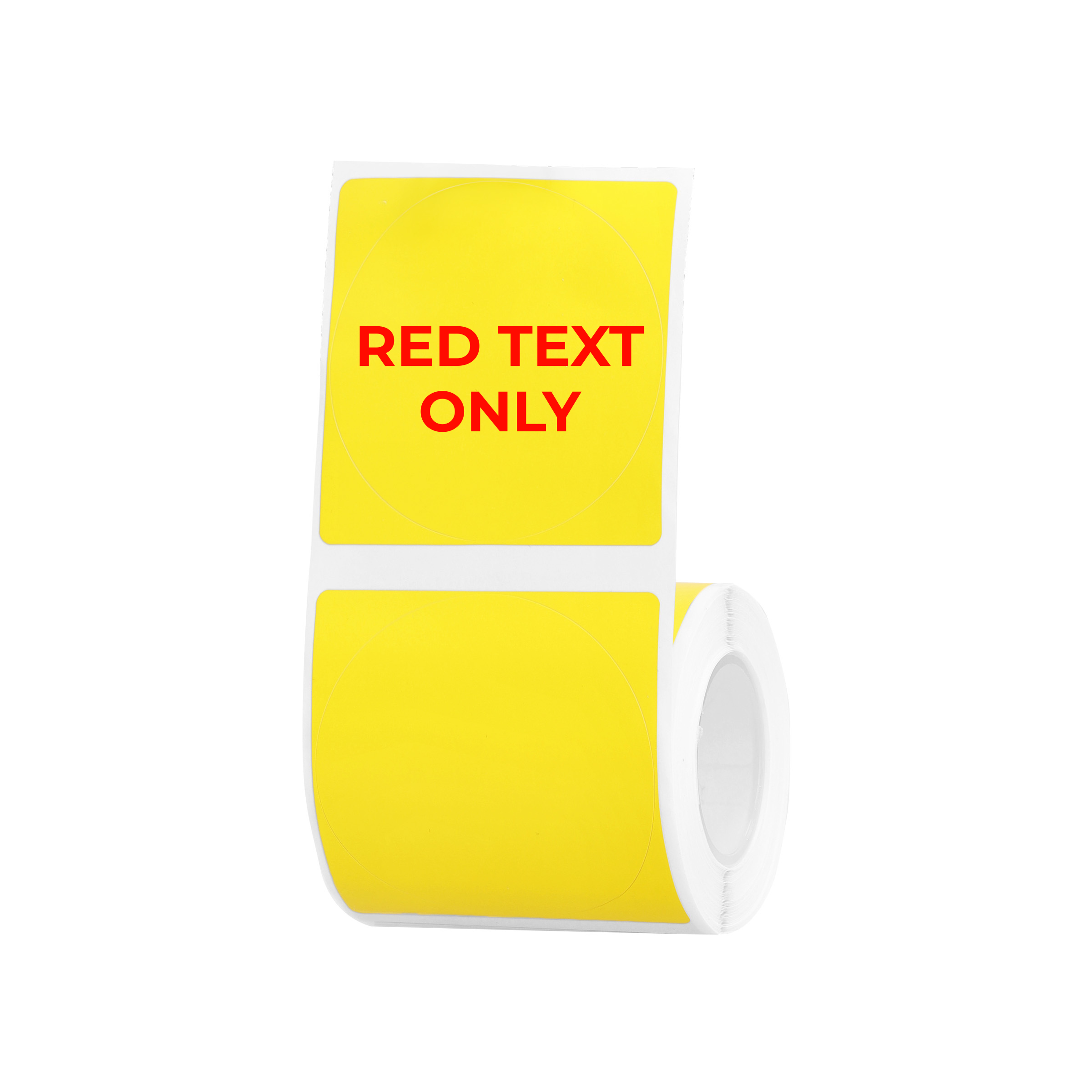 NIIMBOT - B Range - 50x50mm - Yellow Round Red Text Only - 145 Labels