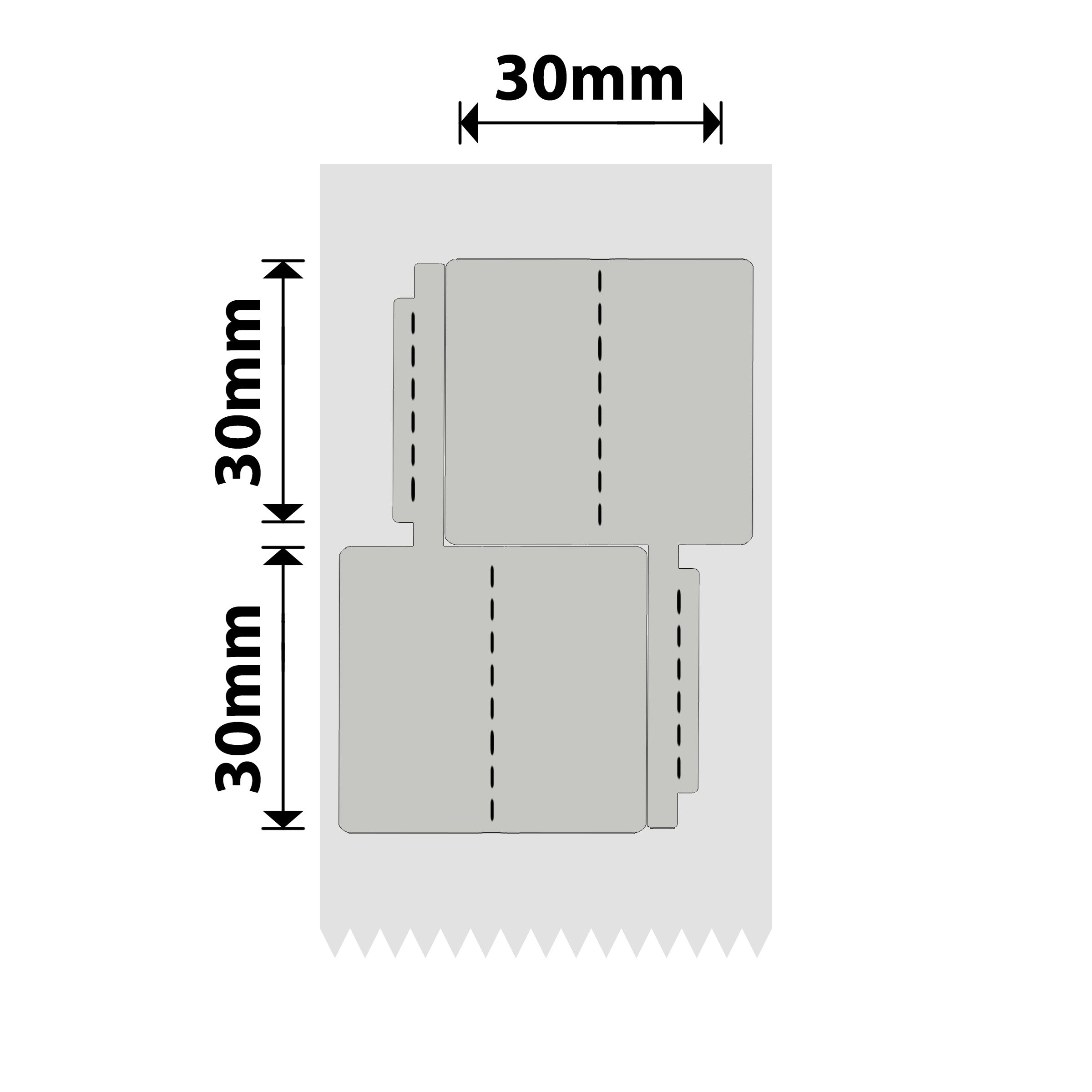 NIIMBOT - B Range - 30x30+30mm/2L - Silver Grey Double Row Jewellery Void - 210 Labels