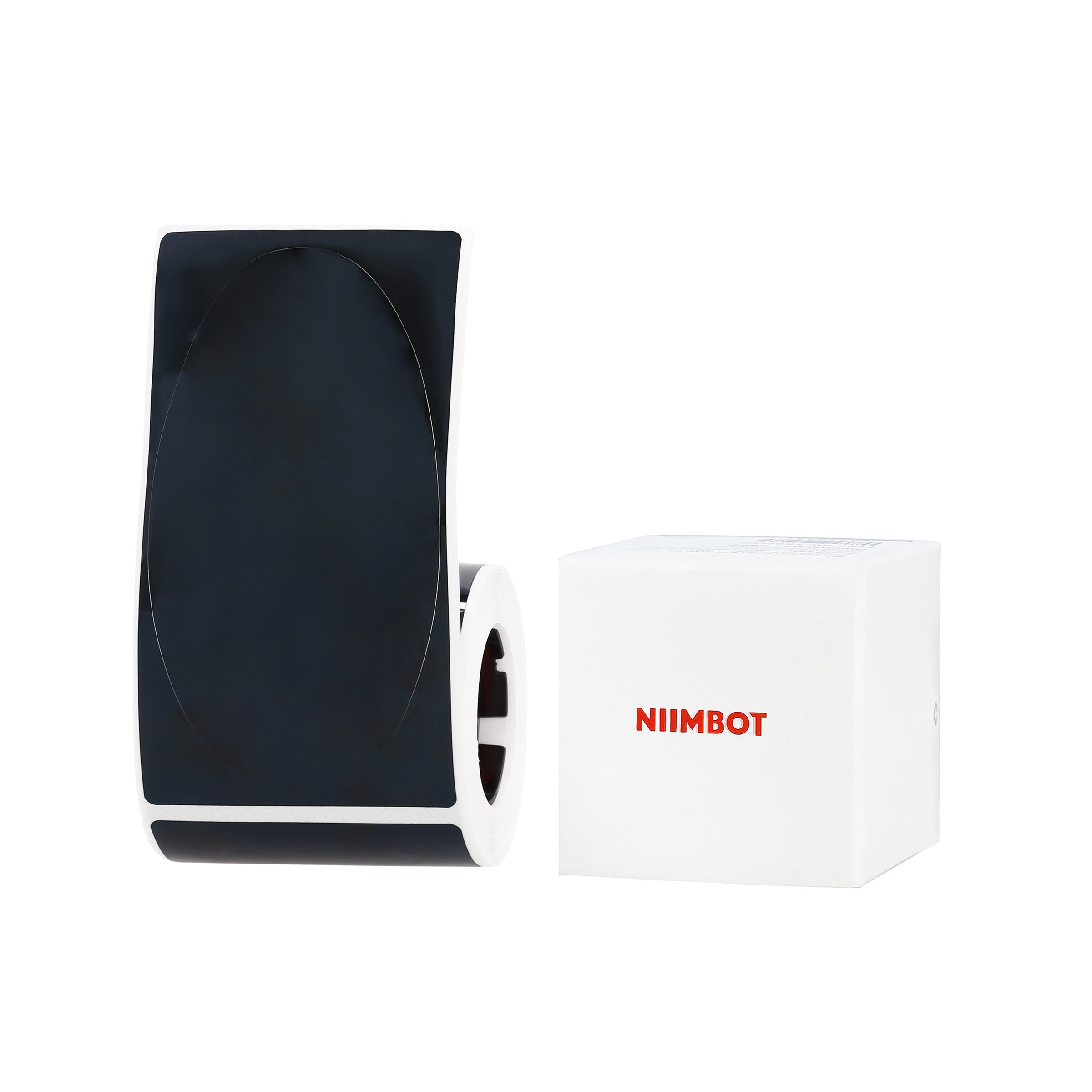 NIIMBOT - M Range - 50x90mm - Glossy Black Oval - 85 Labels