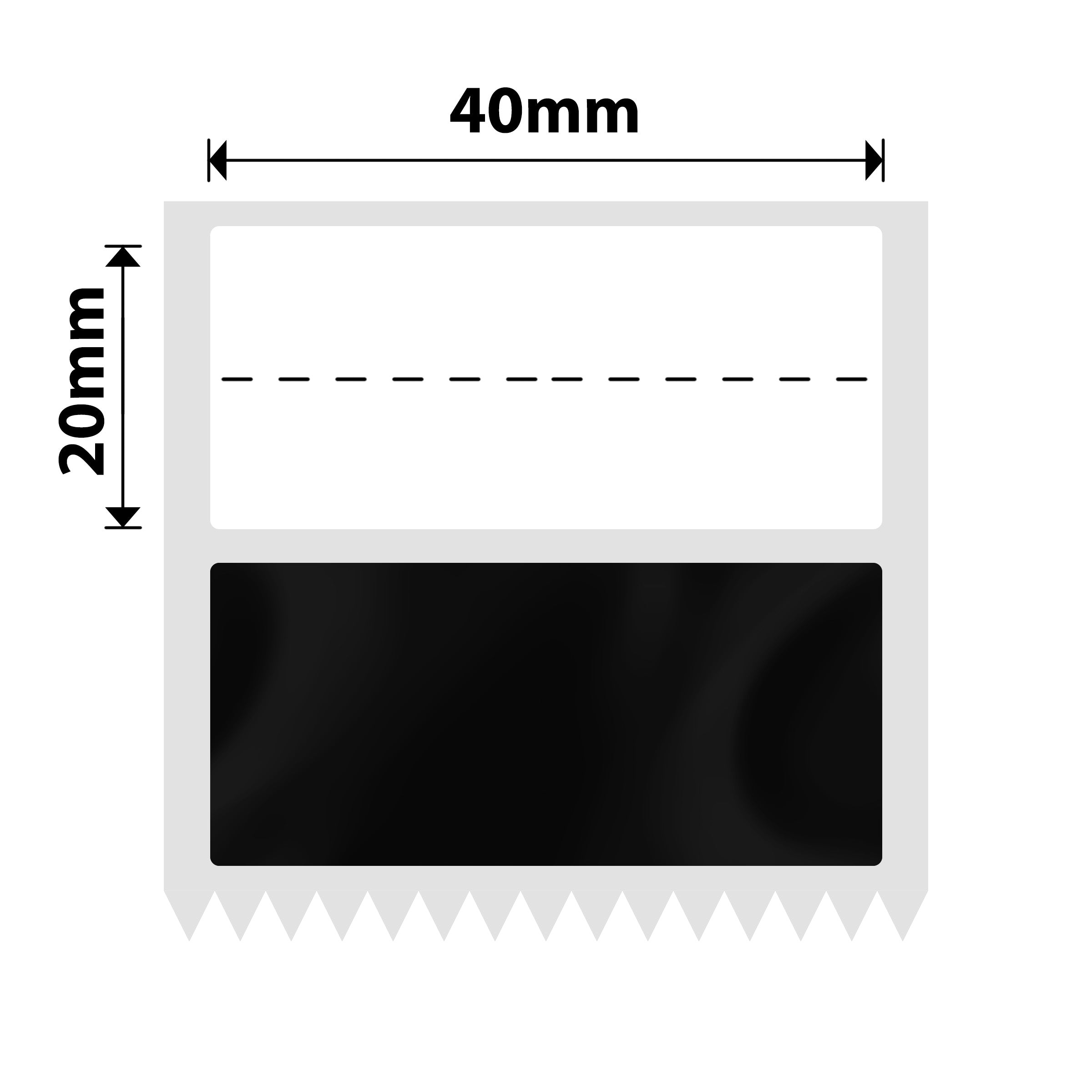 NIIMBOT - M Range - 20x40mm+25.25 - Black Self-Adhesive - 135 Labels