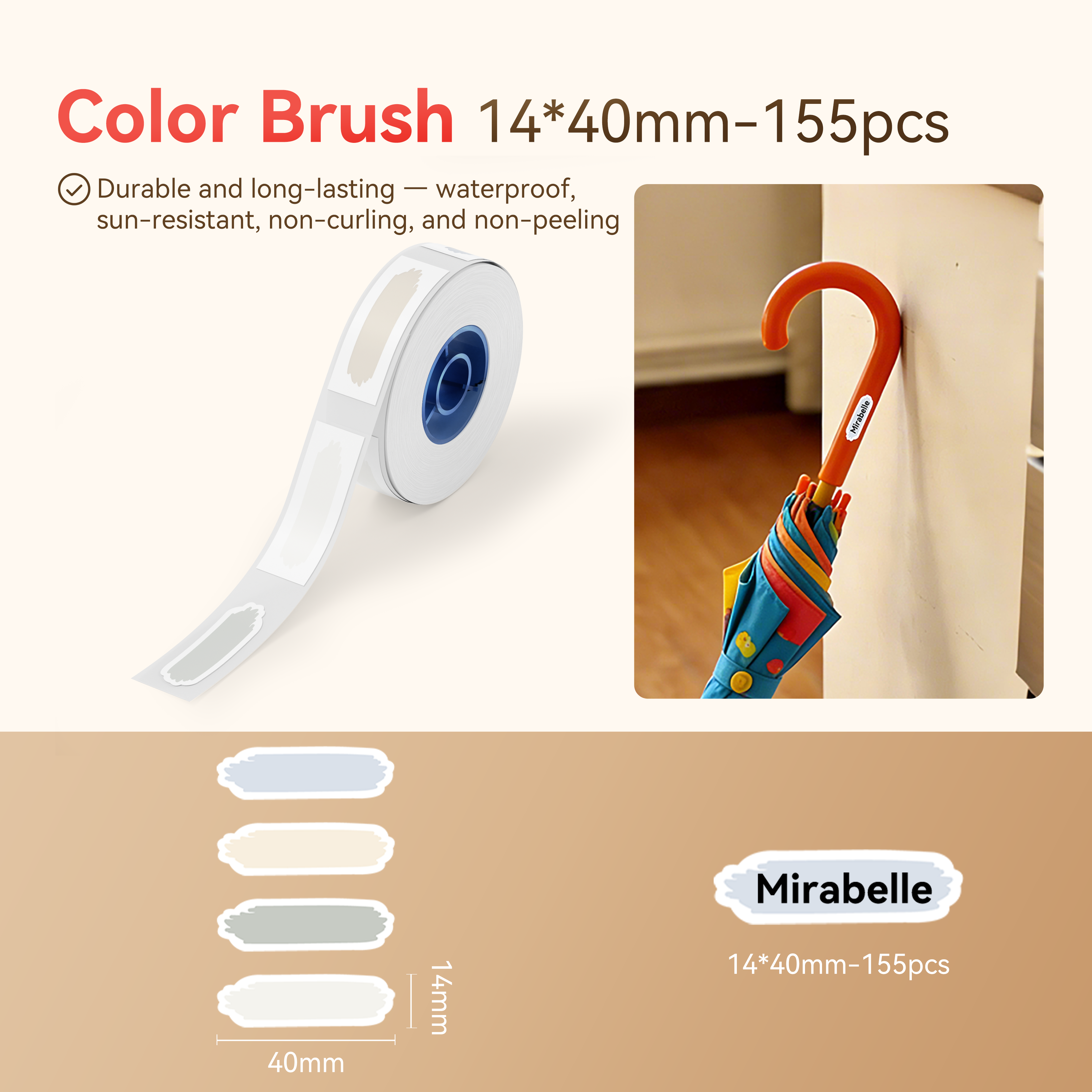 NIIMBOT - N1 - 14x40mm - Color Brush - 155 Labels - CN