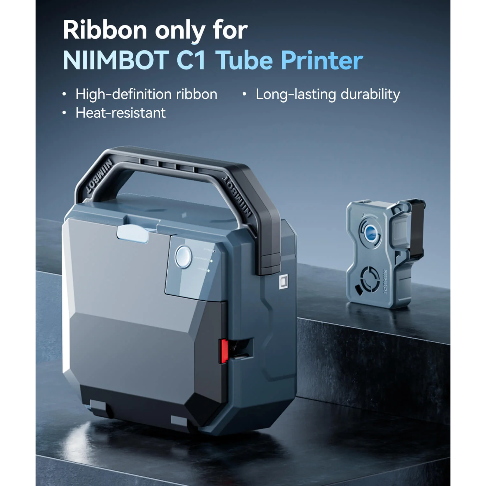 NB801 - NIIMBOT - C1 CABLE THERMAL TRANSFER PRINTER - LAKE BLUE GRAY