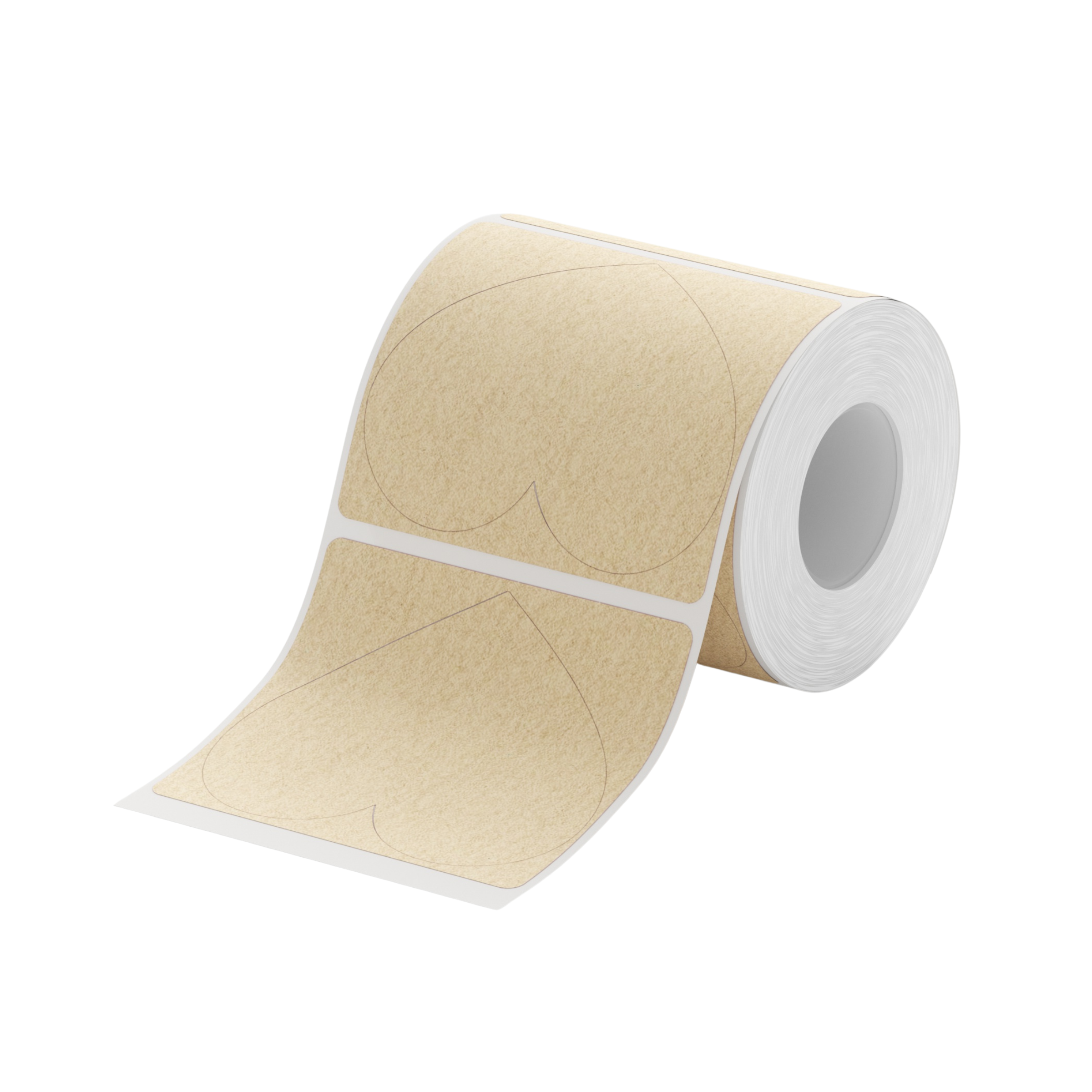 NIIMBOT - B Pro Range - 50x43mm - Kraft Heart Shape - Dual Colour - Red & Black Text - 165 Labels