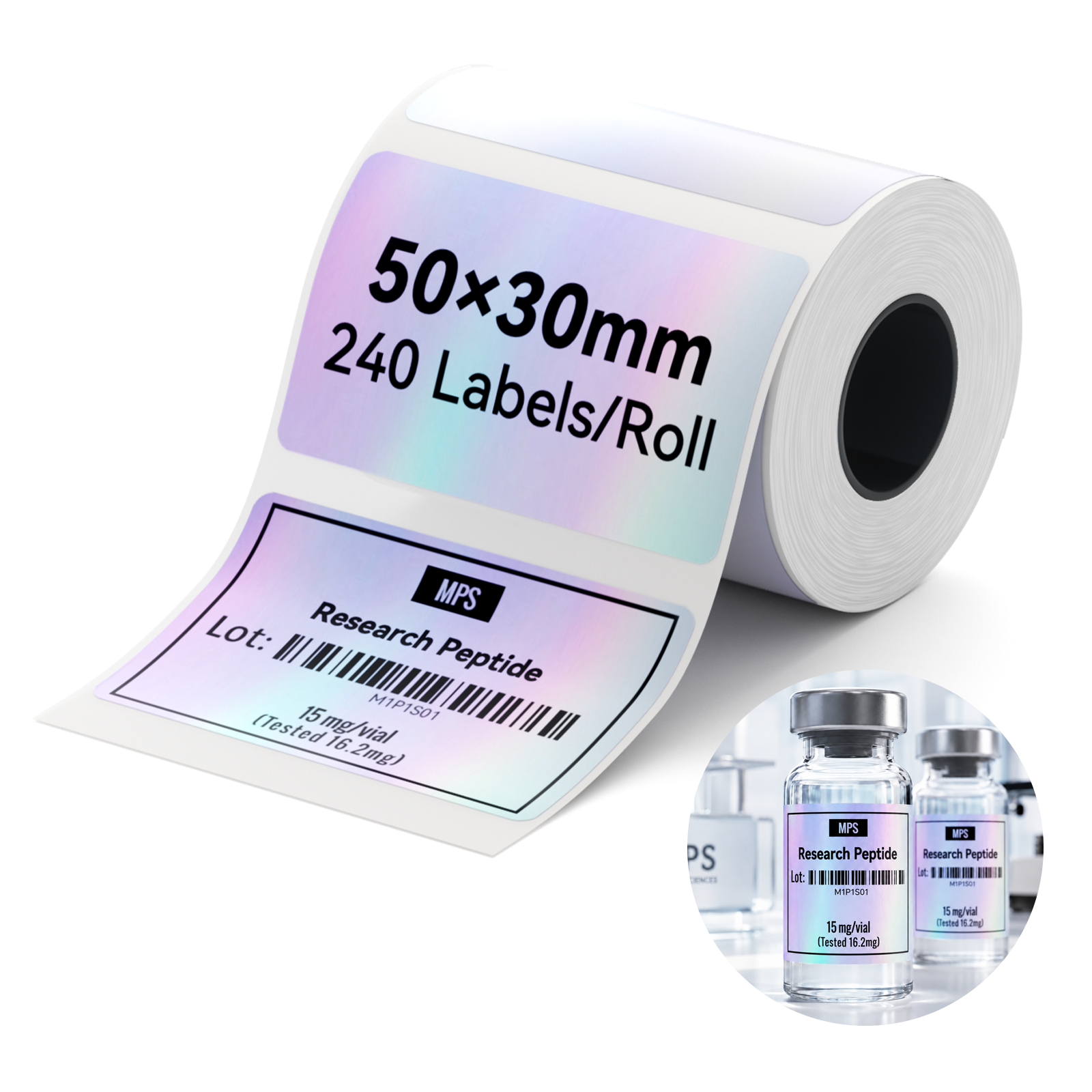 NIIMBOT - M Range - 50x30mm - Laser Silver - 240 Labels