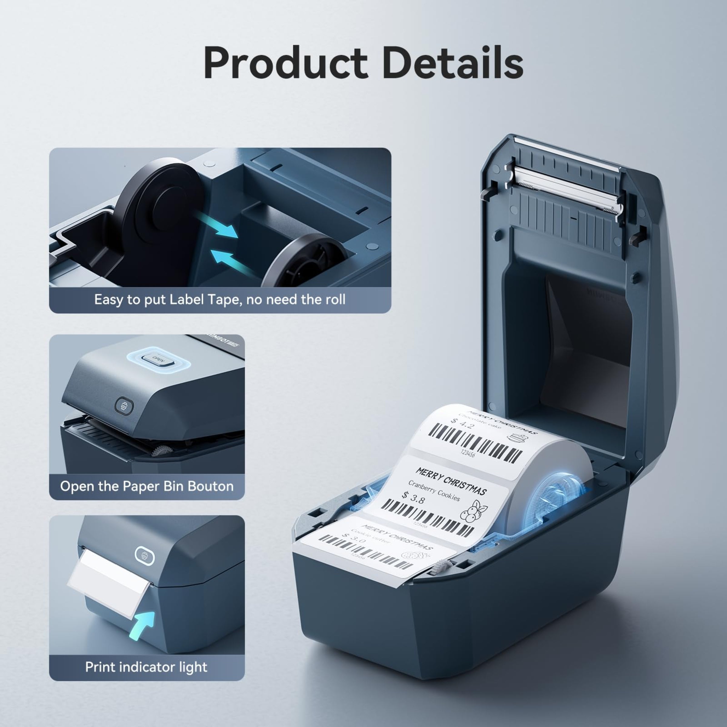 NIIMBOT - K3_W - THERMAL BUSINESS BLUETOOTH & WIFI LABEL PRINTER - INCLUDING 50*30MM LABEL ROLL WITH 900 LABELS